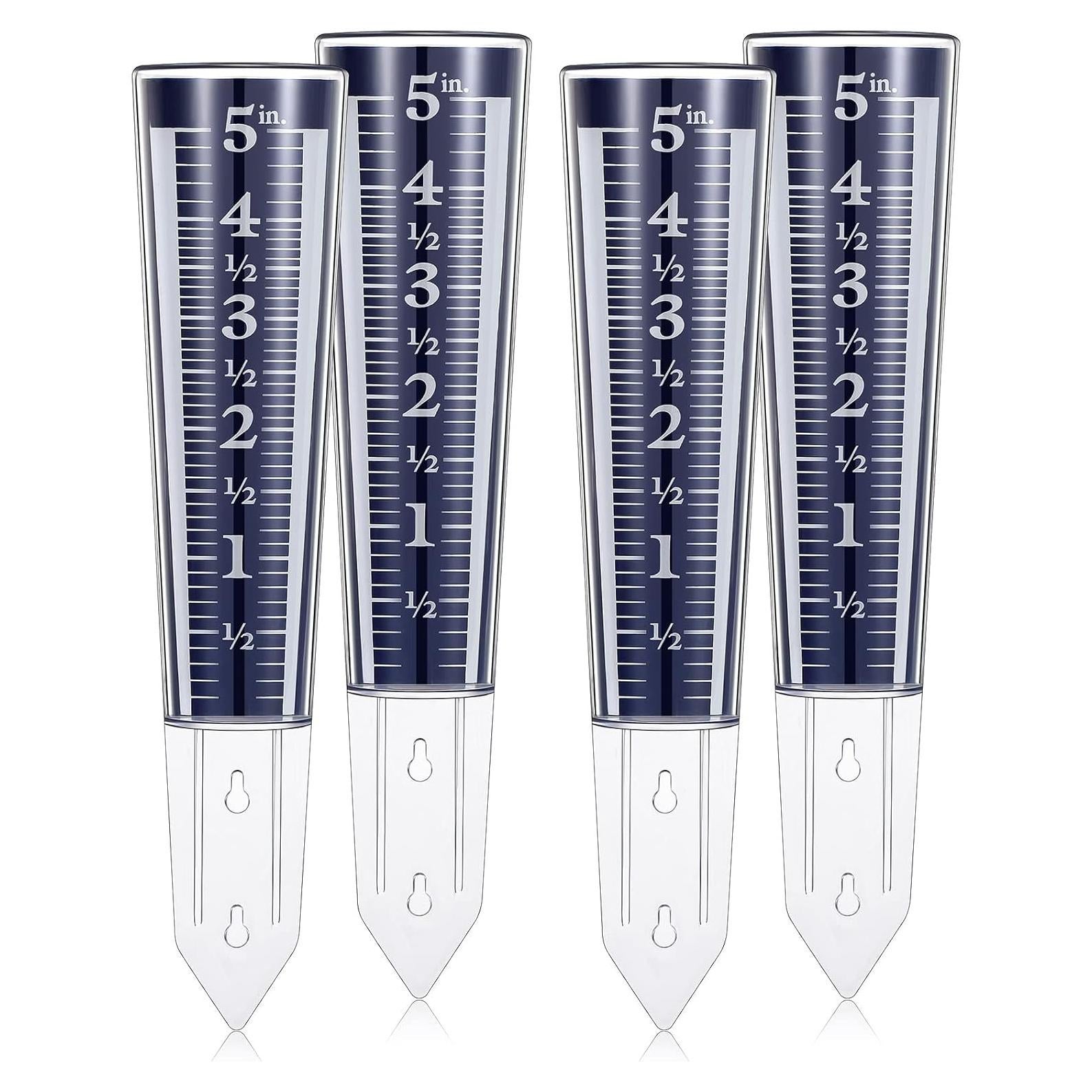 Pluviómetros Yexiya 4 Pcs 31.5 cm Acrílico Fácil Lectura