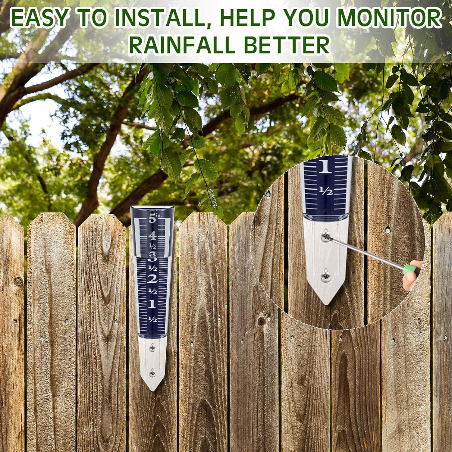 Pluviómetros Yexiya 4 Pcs 31.5 cm Acrílico Fácil Lectura