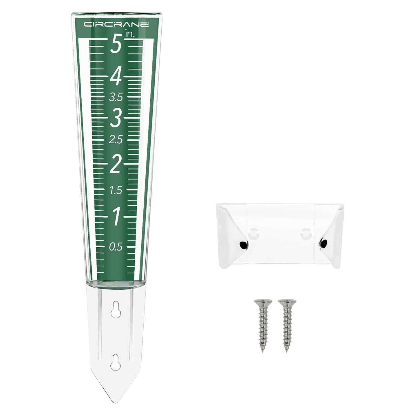 Medidor de Lluvia Circrane 12.7 cm Exterior con Soporte Verde