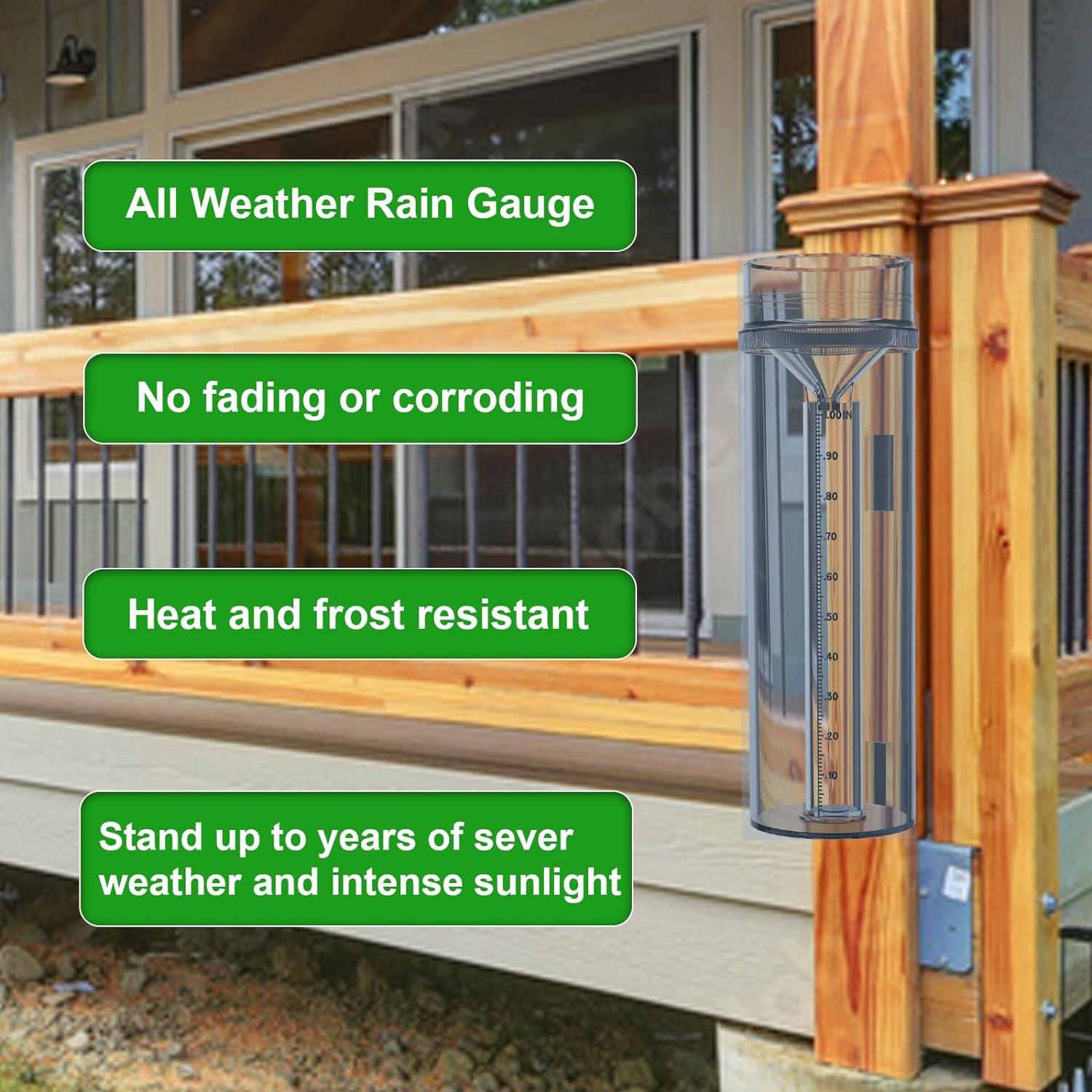 Pluviómetro Exterior HOLDLY TY4 Preciso 2.54 cm Policarbonato