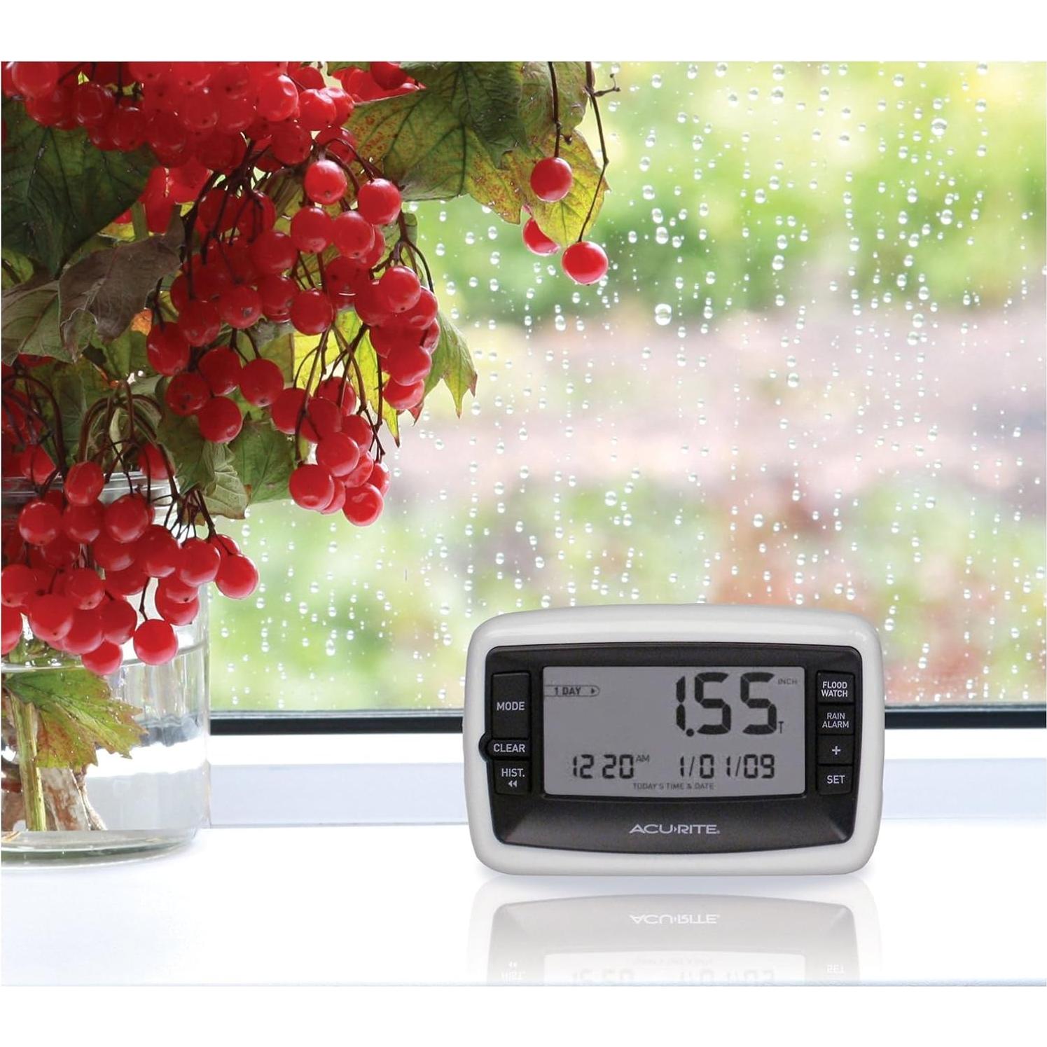 Medidor de Lluvia Digital Inalámbrico AcuRite 899 con Alarma