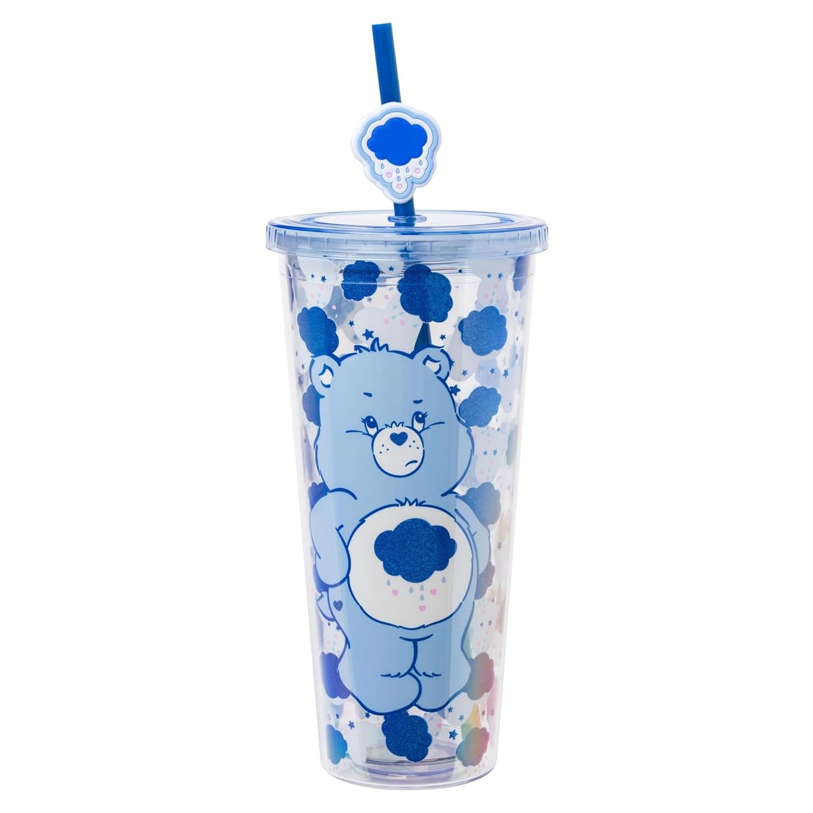 Taza Fría Silver Buffalo Grumpy Bear 710 ml con Popote