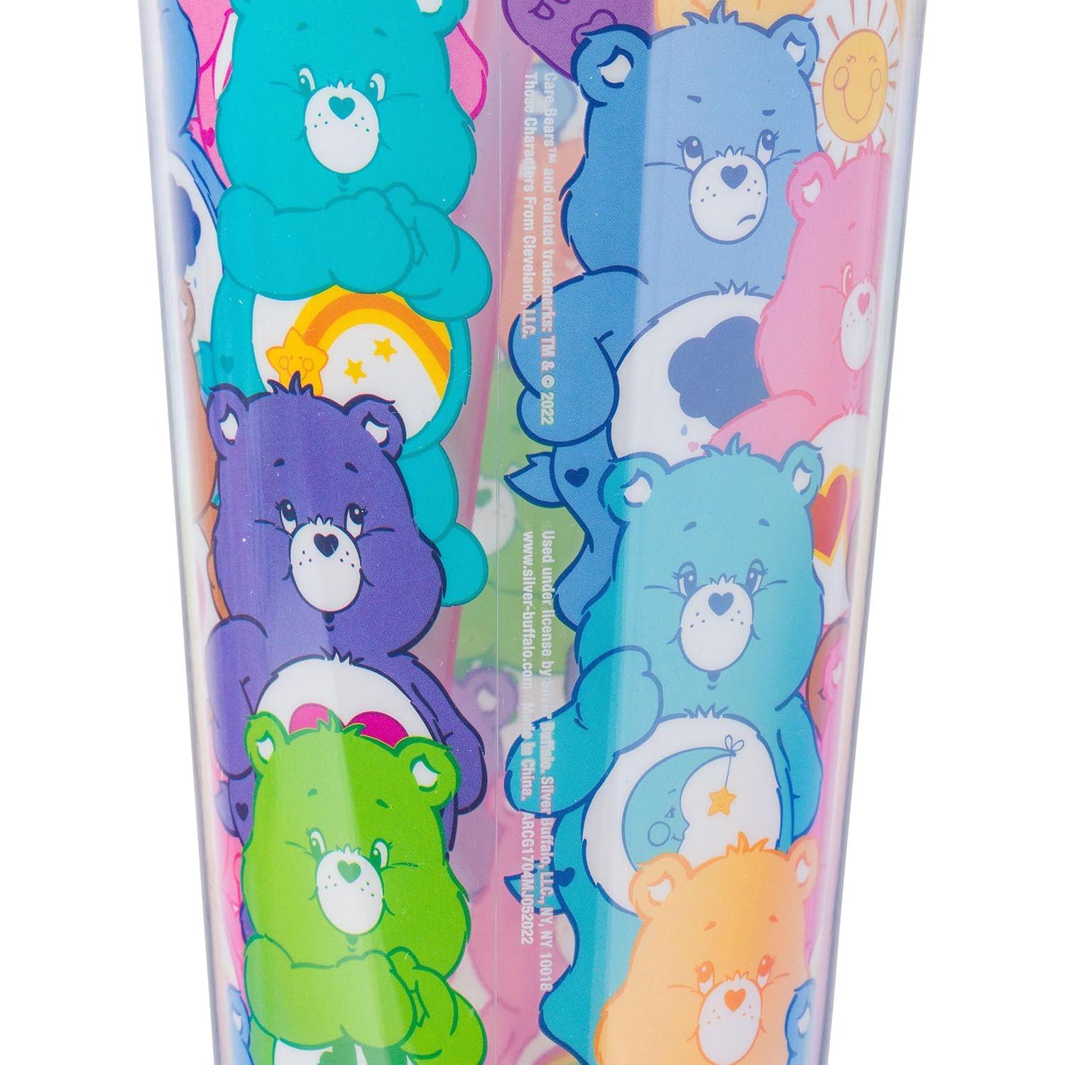 Taza Fría Silver Buffalo Care Bears 710ml con Tapa y Popote