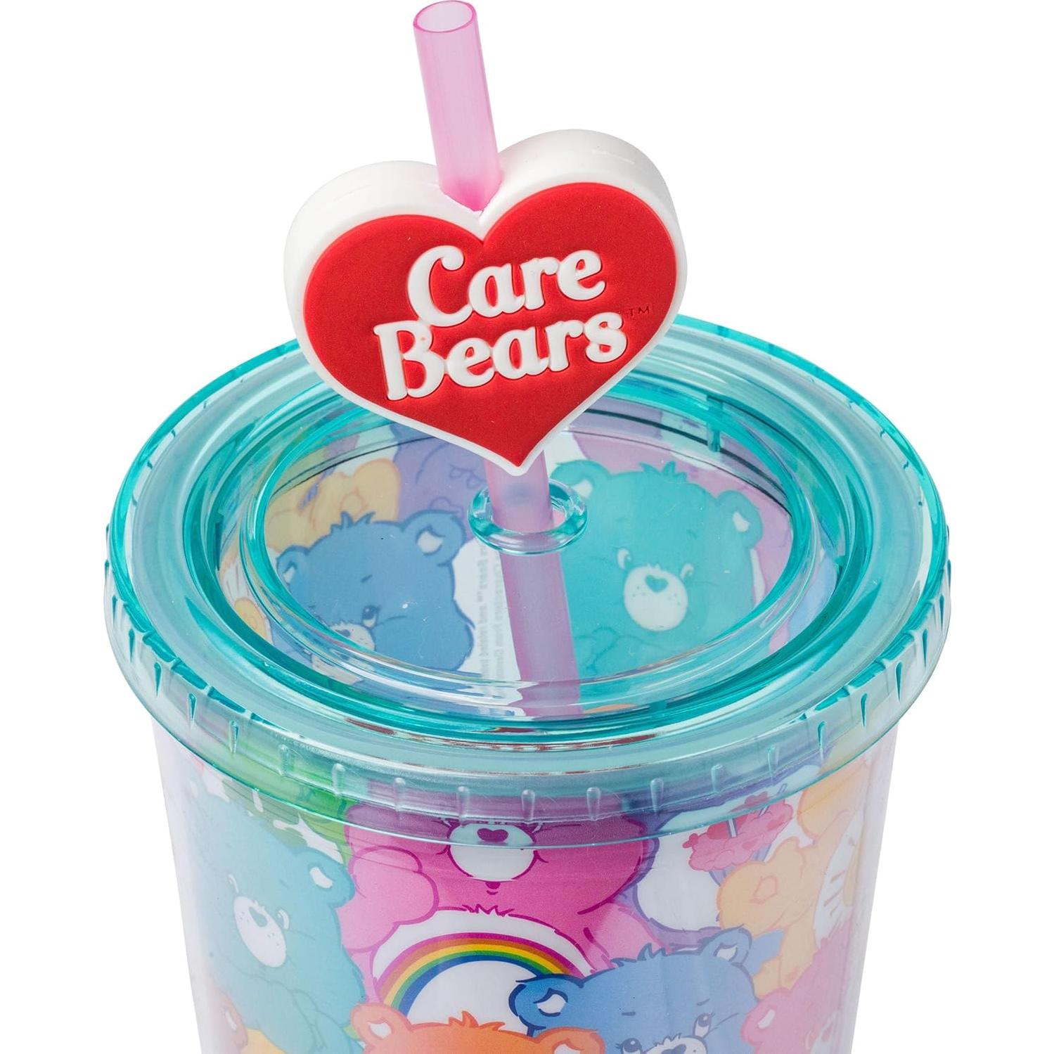 Taza Fría Silver Buffalo Care Bears 710ml con Tapa y Popote