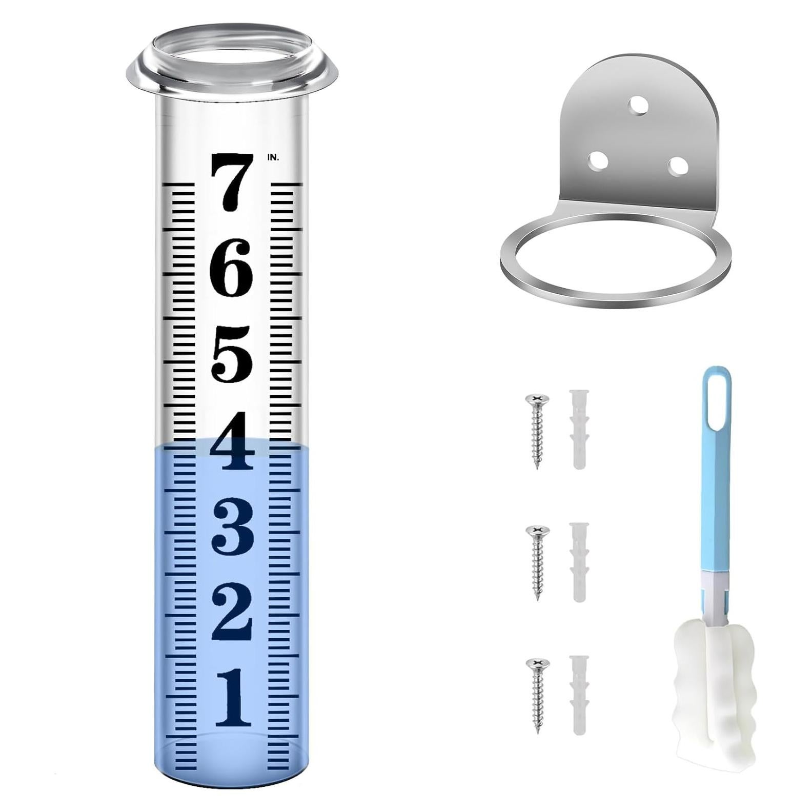 Pluviómetro HQcontL 17.78 cm para Exterior con Soporte Acero