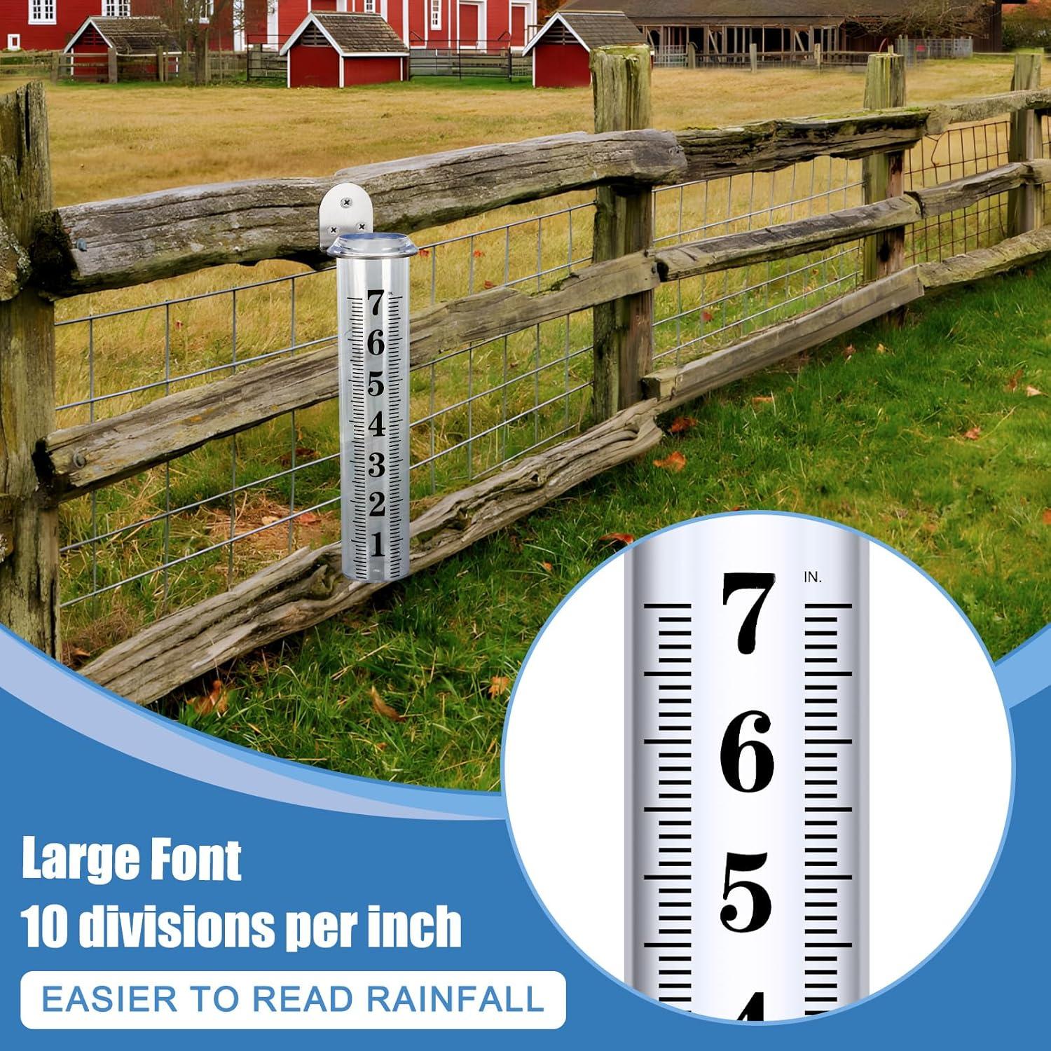 Pluviómetro HQcontL 17.78 cm para Exterior con Soporte Acero