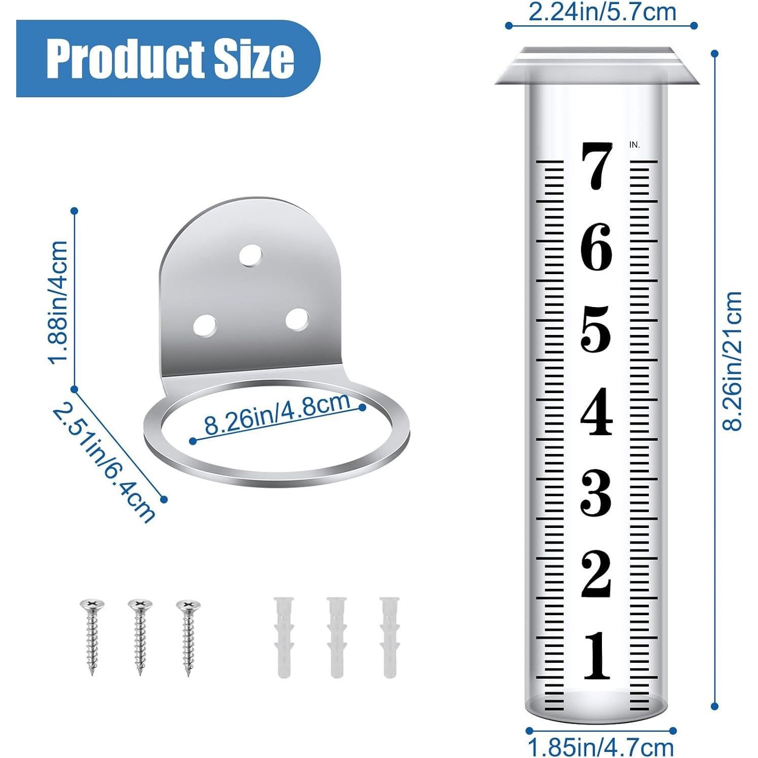 Pluviómetro HQcontL 17.78 cm para Exterior con Soporte Acero