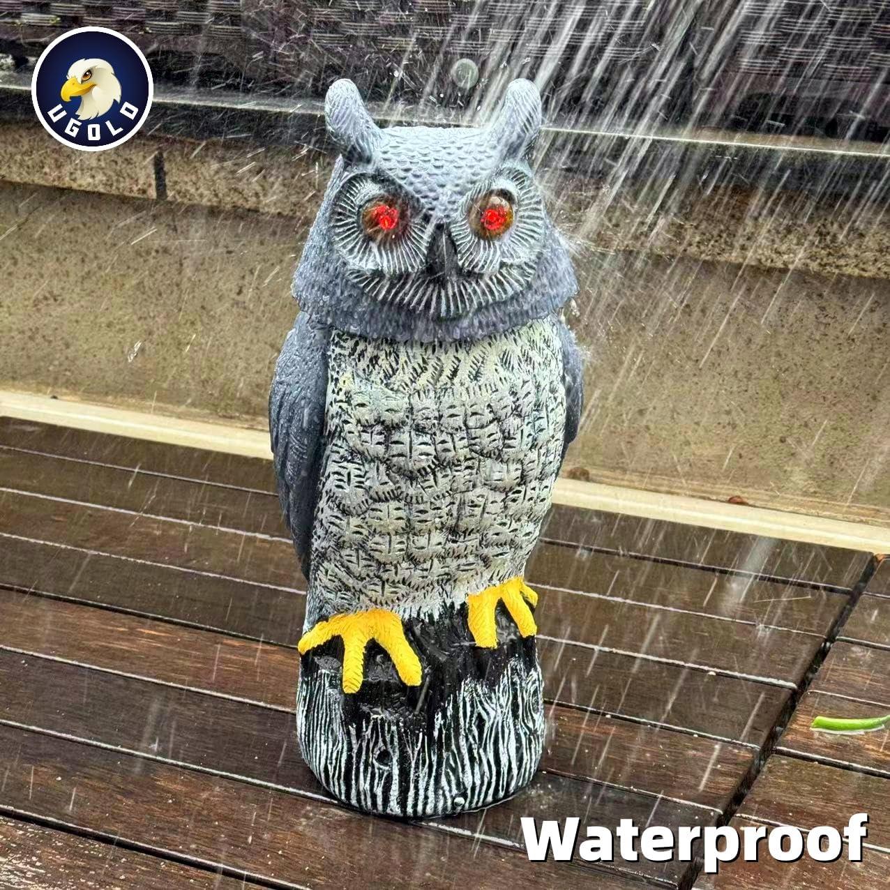 Búho de Jardín Solar Ugold con Movimiento y Ojos LED