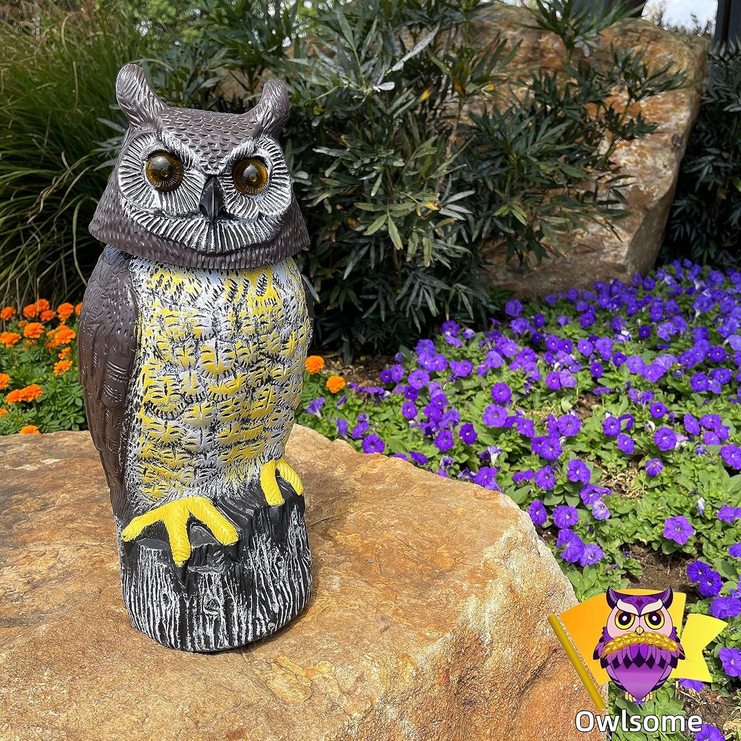 Búho Solar Owlsome con Ojos Brillantes y Sonido - Jardín