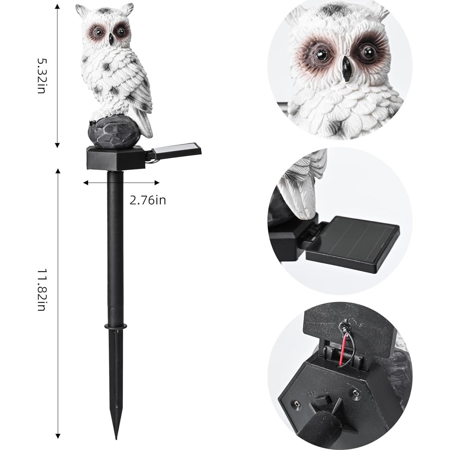 Luz Solar de Búho AOMOONOA - Paquete de 2 Figuras Impermeables