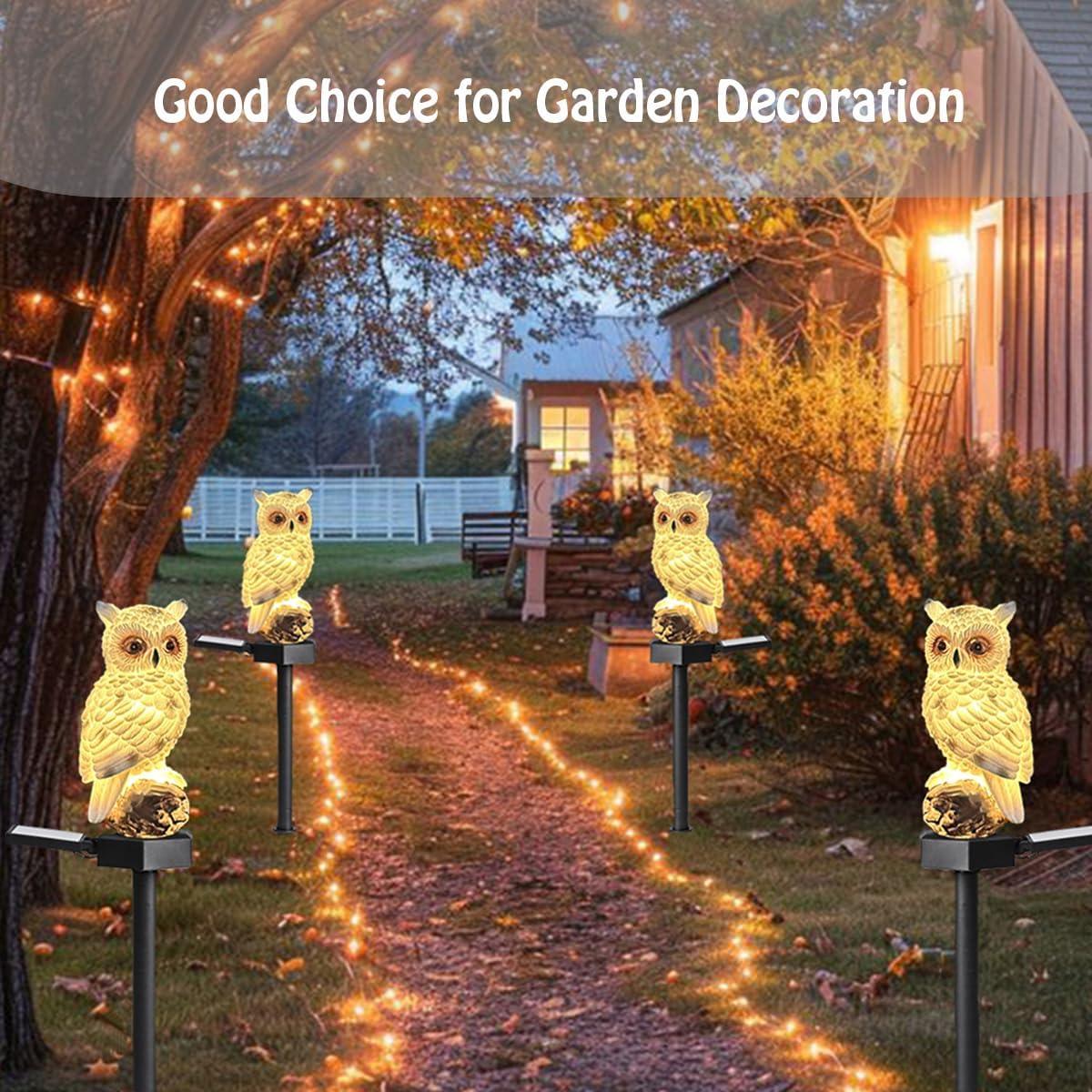 Luz Solar de Búho AOMOONOA - Paquete de 2 Figuras Impermeables