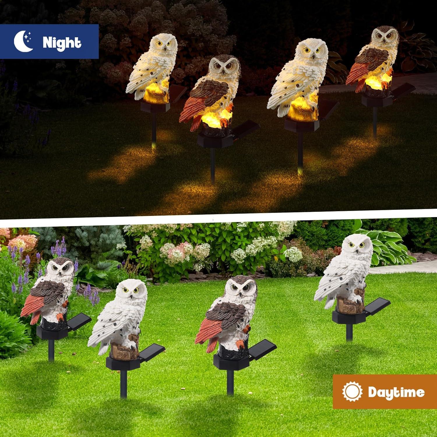 Estacas de Luz Solar Búho Capoda - 2 Piezas Decoración Jardín