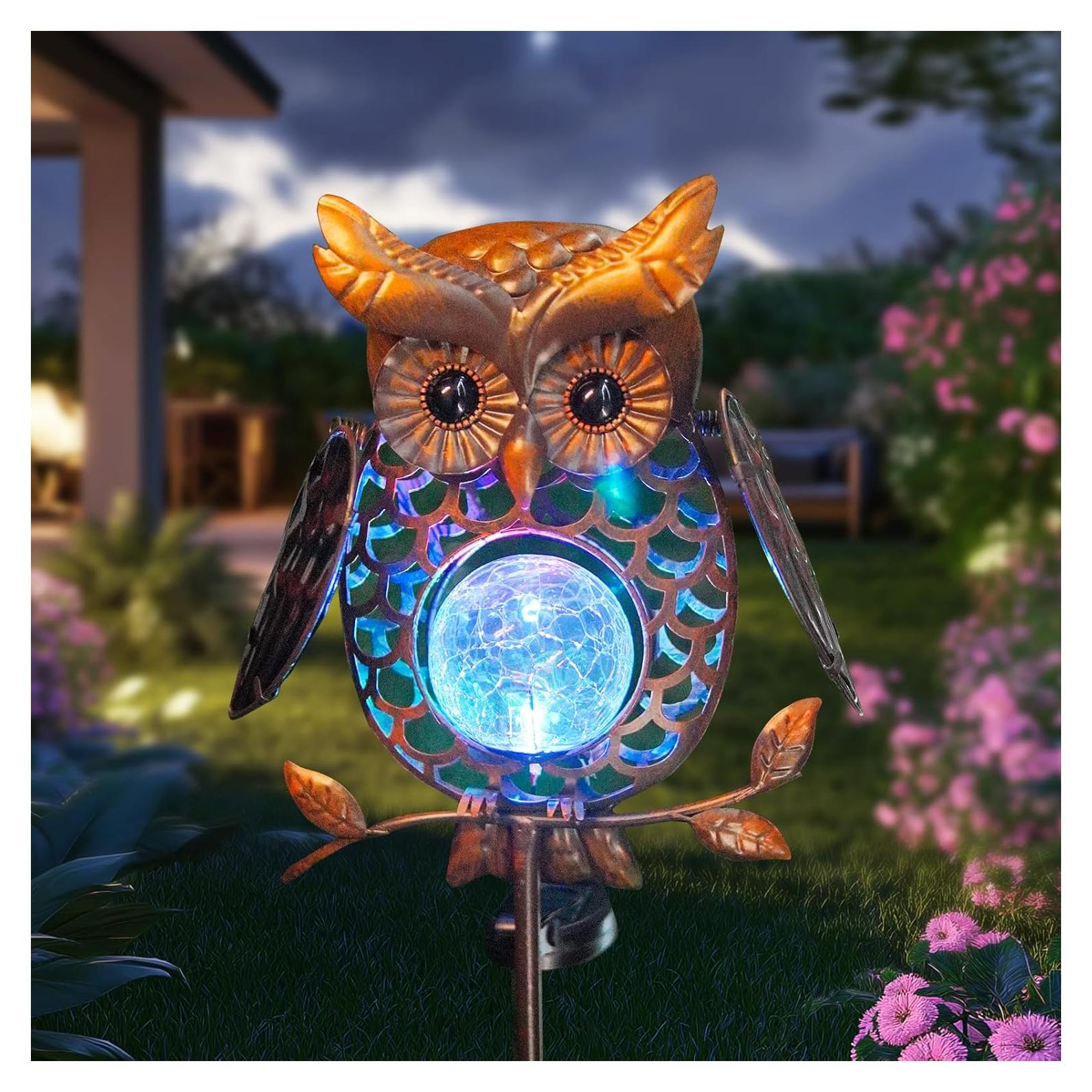 Luces Solares Decorativas HONGLAND Búho para Jardín 121.9 cm