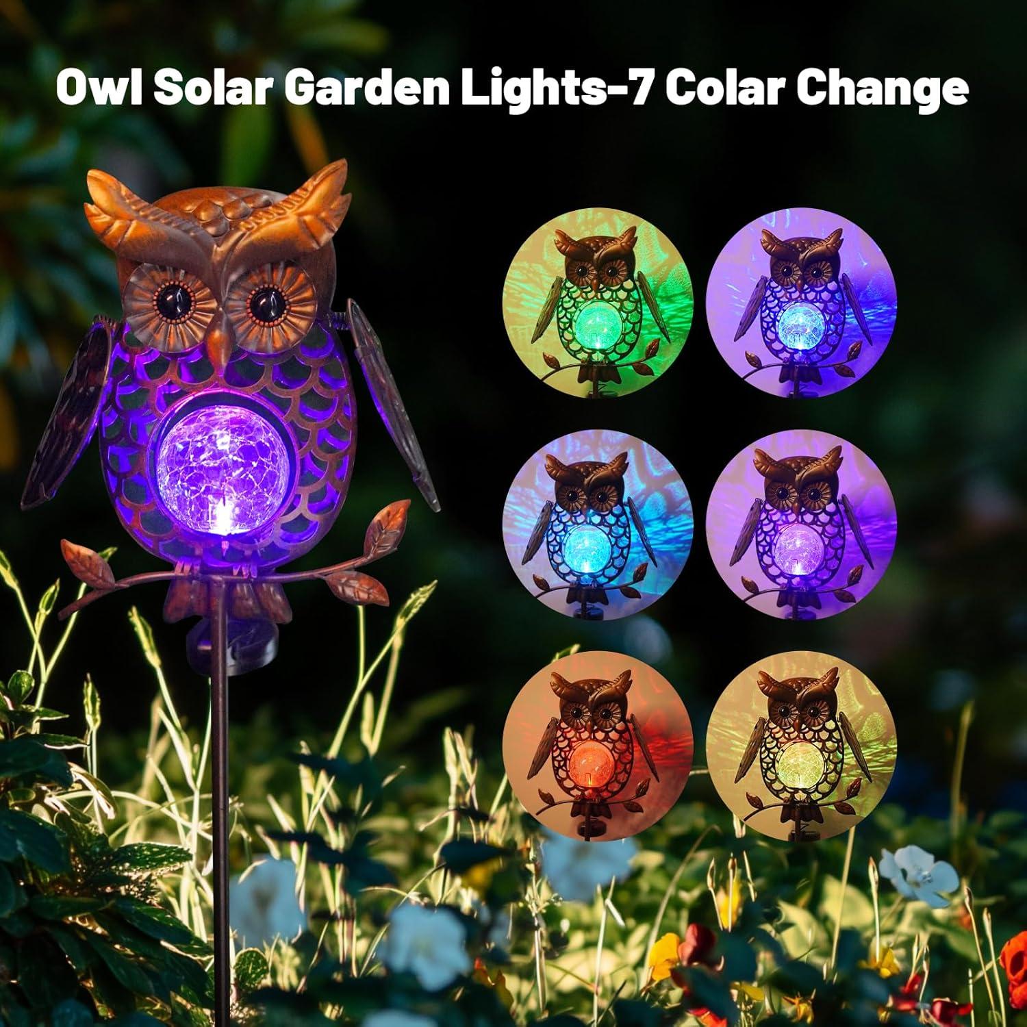 Luces Solares Decorativas HONGLAND Búho para Jardín 121.9 cm