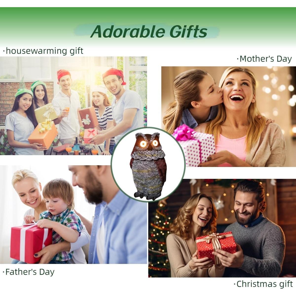 Estatua de Búho Solar Jy.cozy 22.4 cm para Jardín