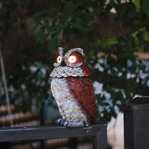 Estatua de Búho Solar Jy.cozy 22.4 cm para Jardín