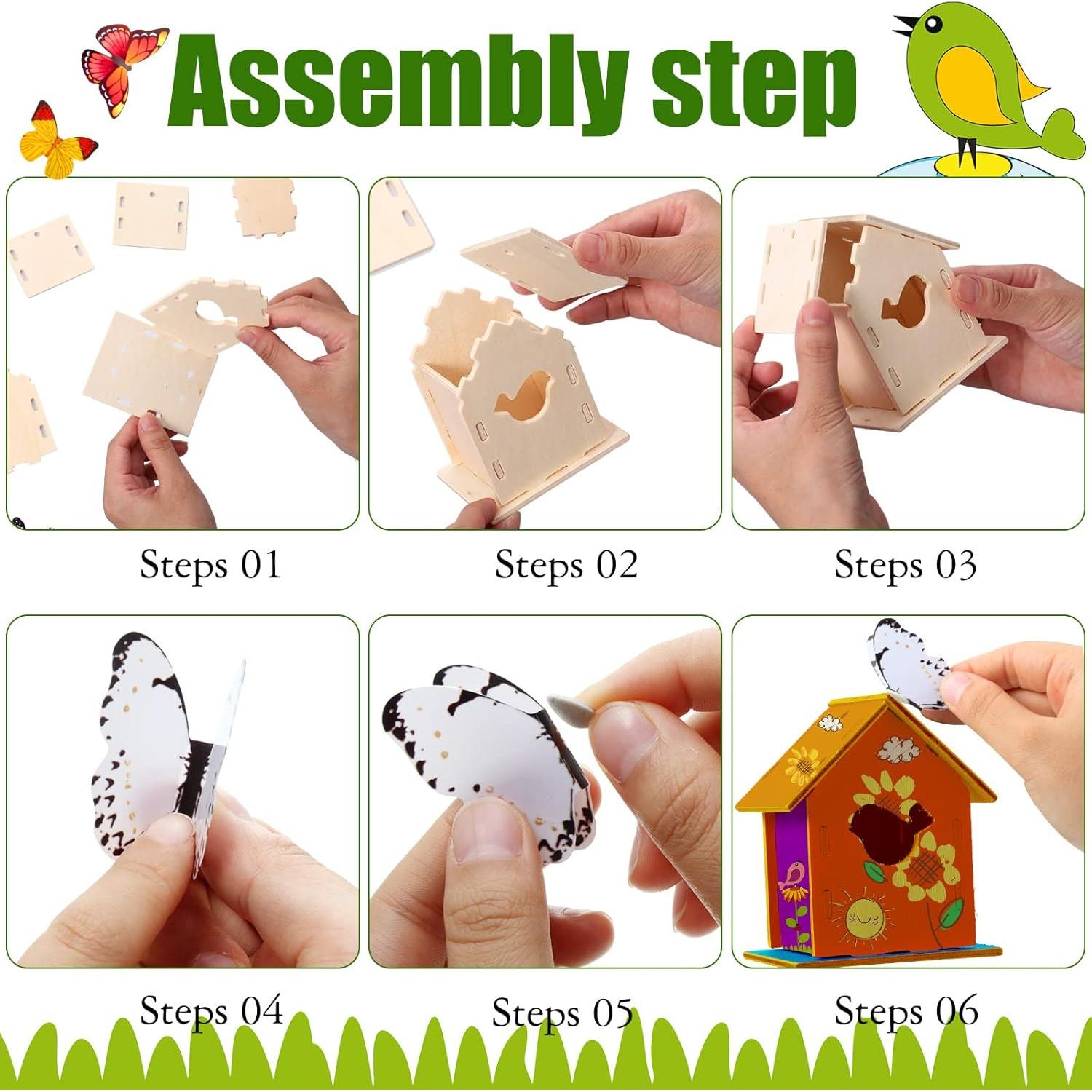 Kits de Casa de Aves DIY Sawysine 48 Piezas para Niños 6 Estilos