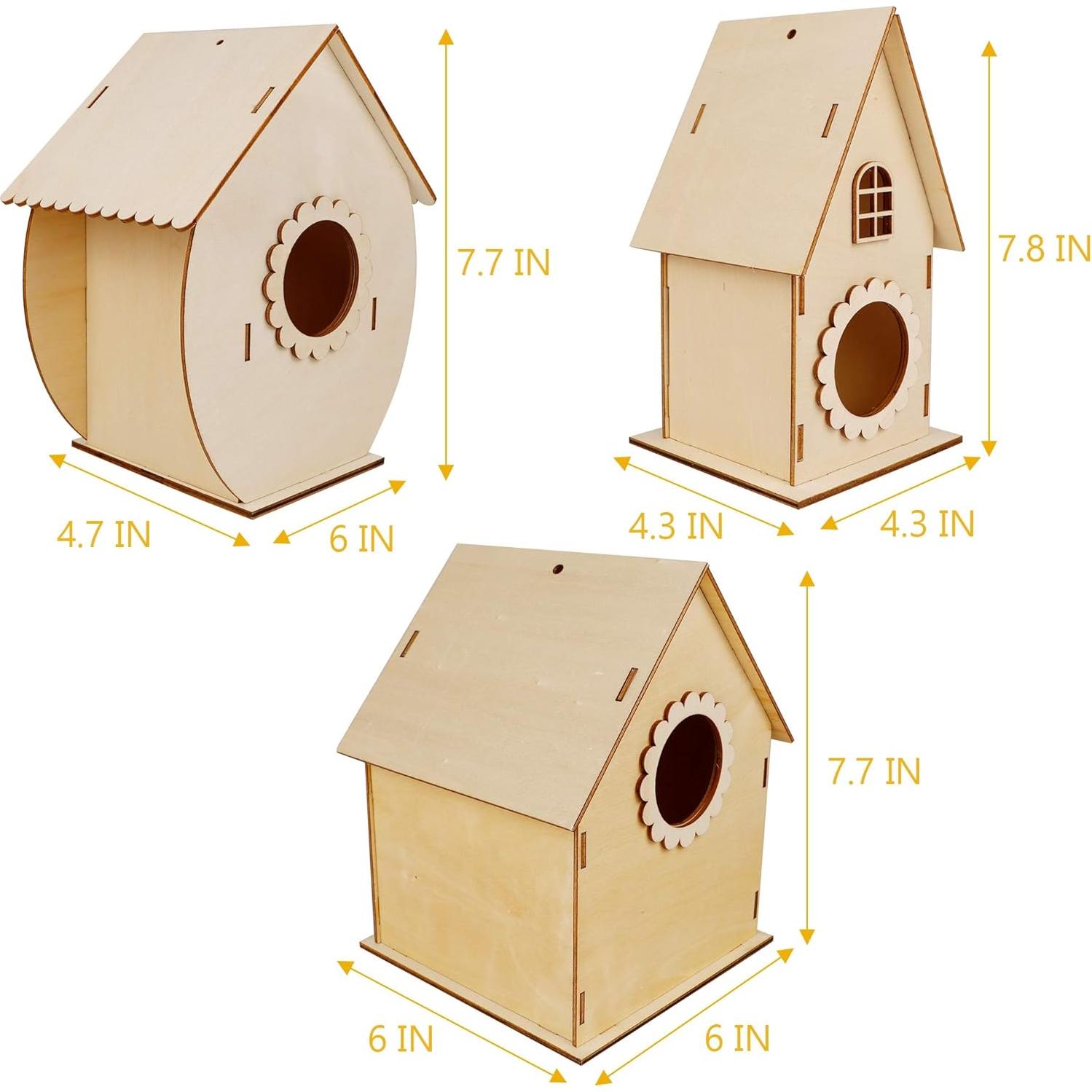 Kit de Casa de Pájaros de Madera Glintoper DIY 4 Piezas