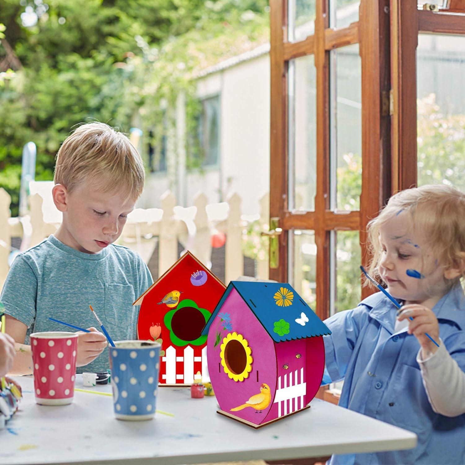 Kit de Casa de Pájaros de Madera Glintoper DIY 4 Piezas