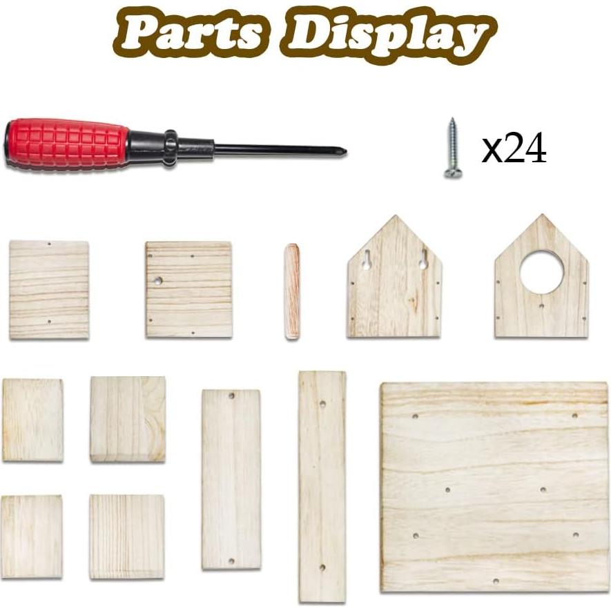 Casa de Aves Colgante de Madera Paiaojia DIY 11.94x17.02cm