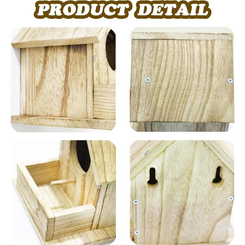 Casa de Aves Colgante de Madera Paiaojia DIY 11.94x17.02cm