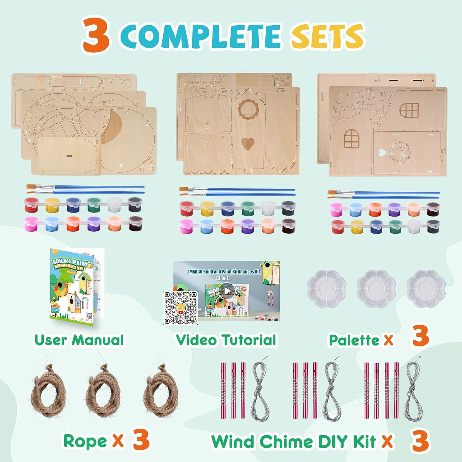 Kit de Casas para Aves JMMICO - 3 Piezas, Manualidades para Niños