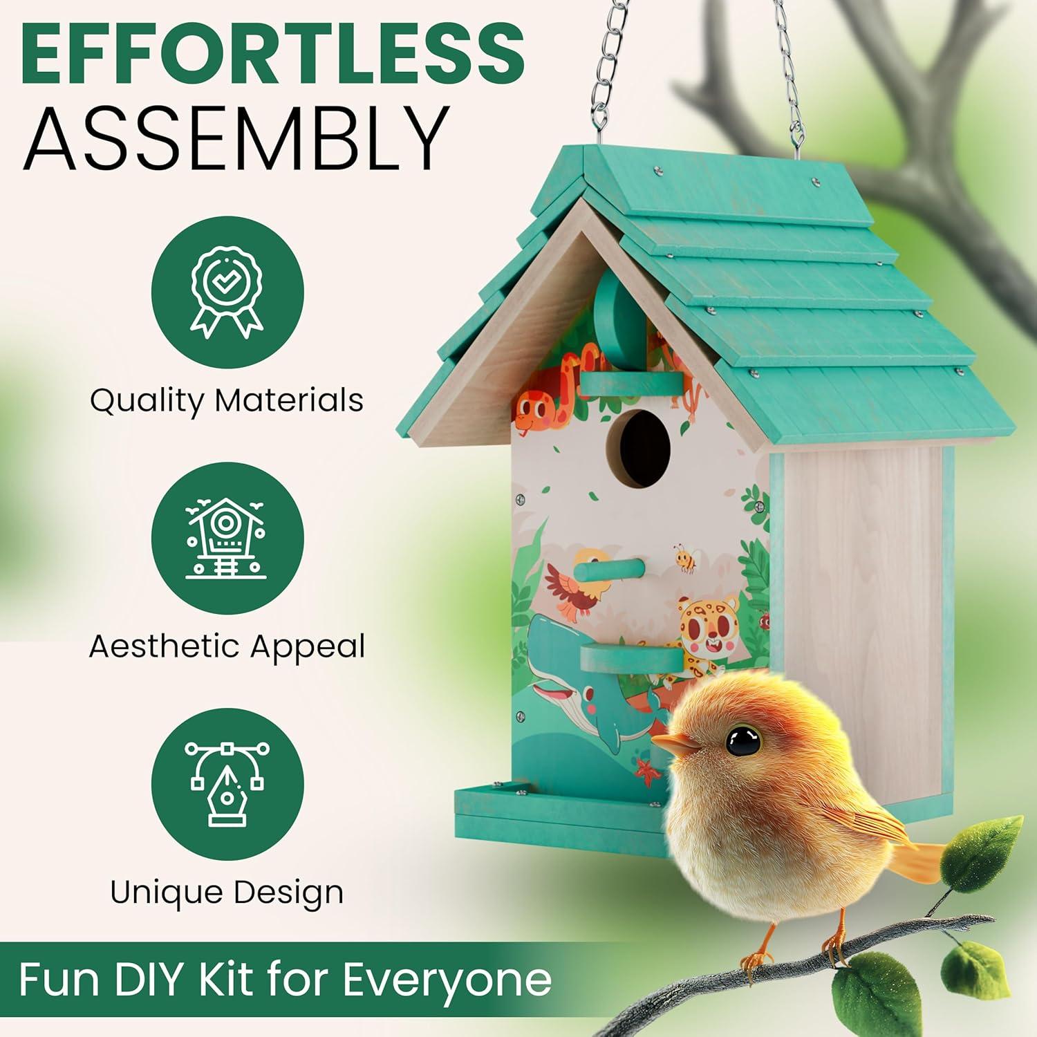 Kit de Casa para Aves de Madera TLSEC - Manualidades para Niños