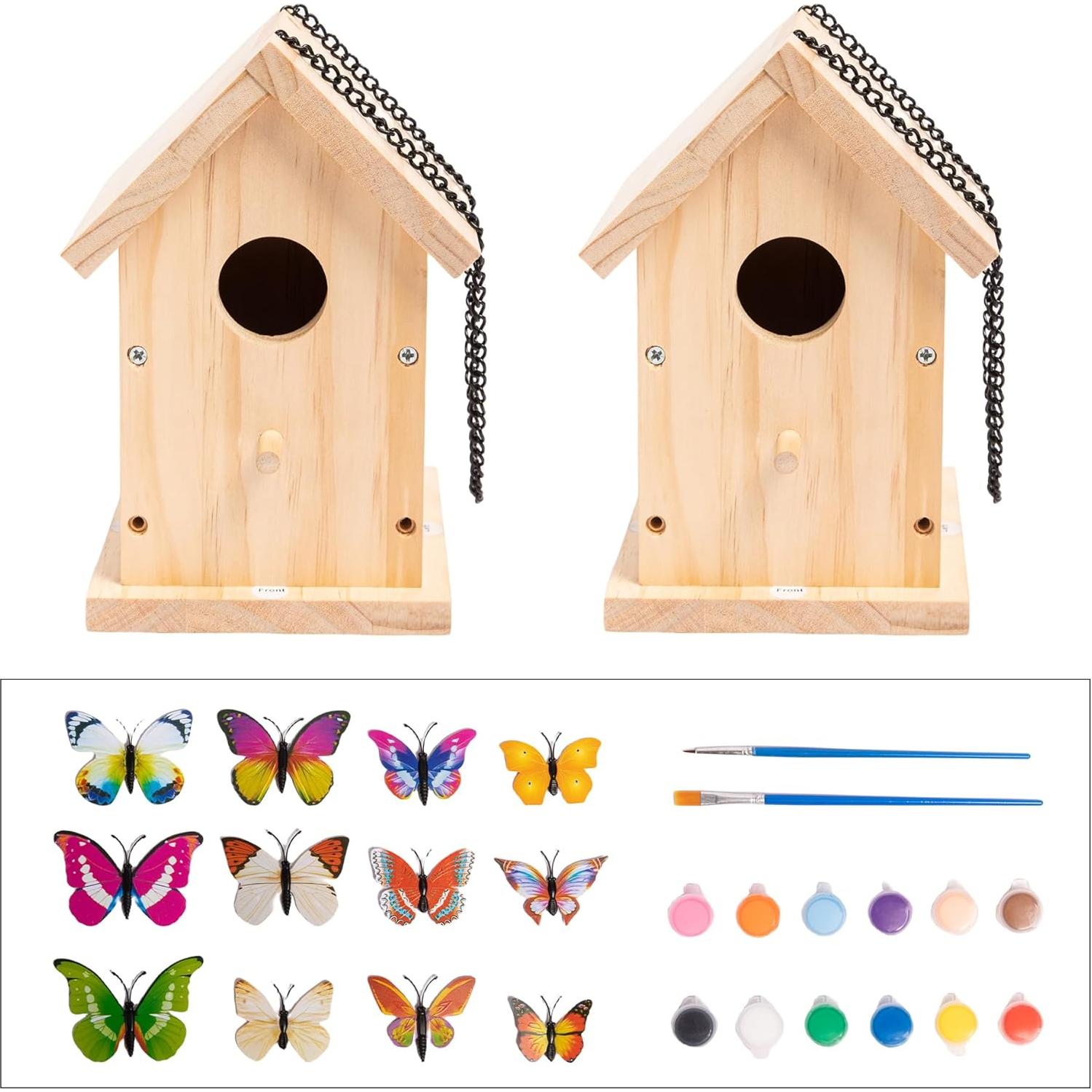 Casas para Aves HPC Decor 2 Pack Madera Natural 12x12 cm