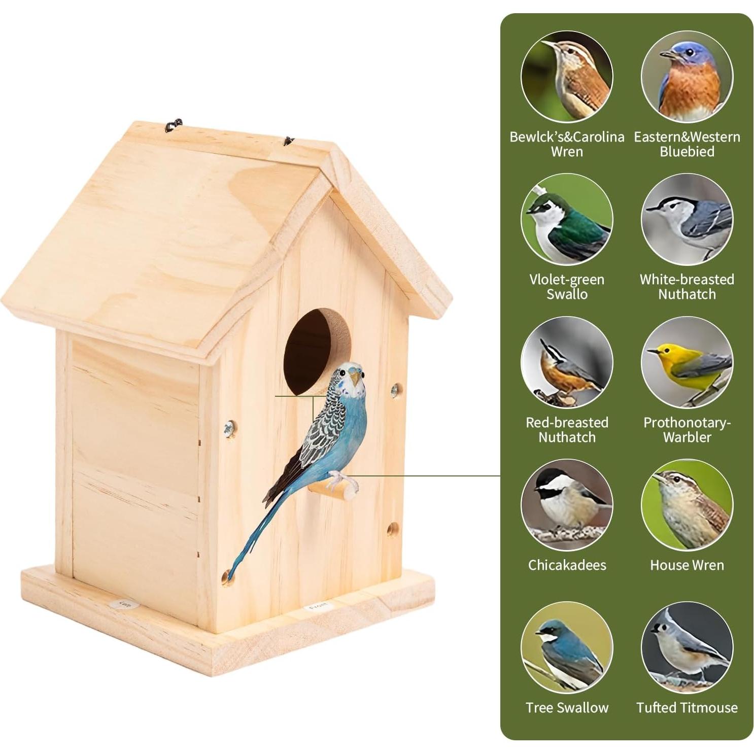 Casas para Aves HPC Decor 2 Pack Madera Natural 12x12 cm