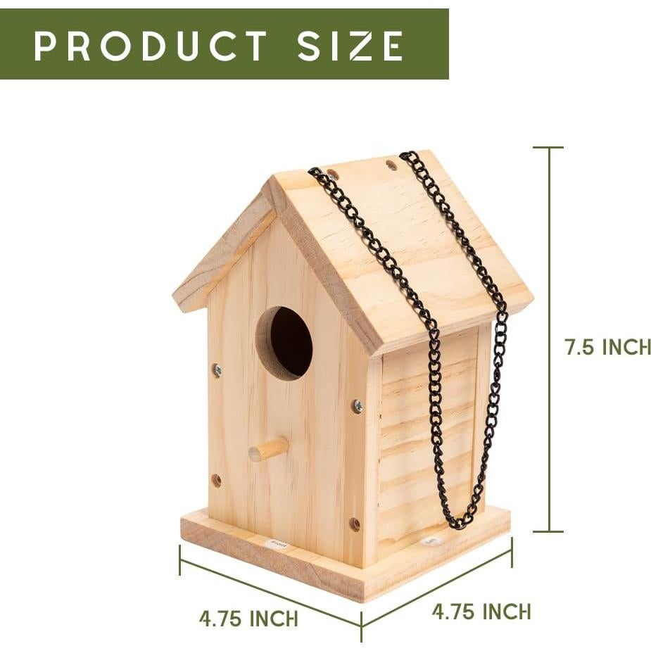 Casas para Aves HPC Decor 2 Pack Madera Natural 12x12 cm