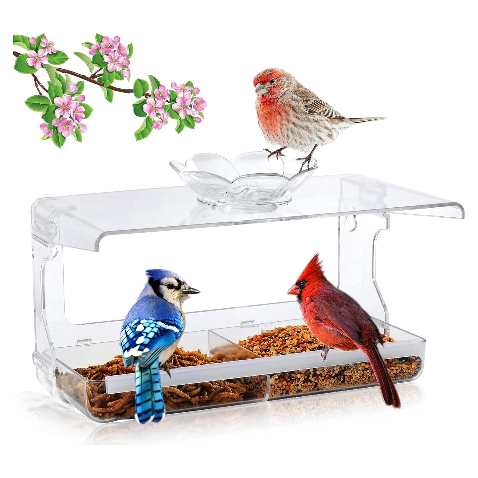 Comedero para Aves de Ventana WENMIXER Claro 473ml