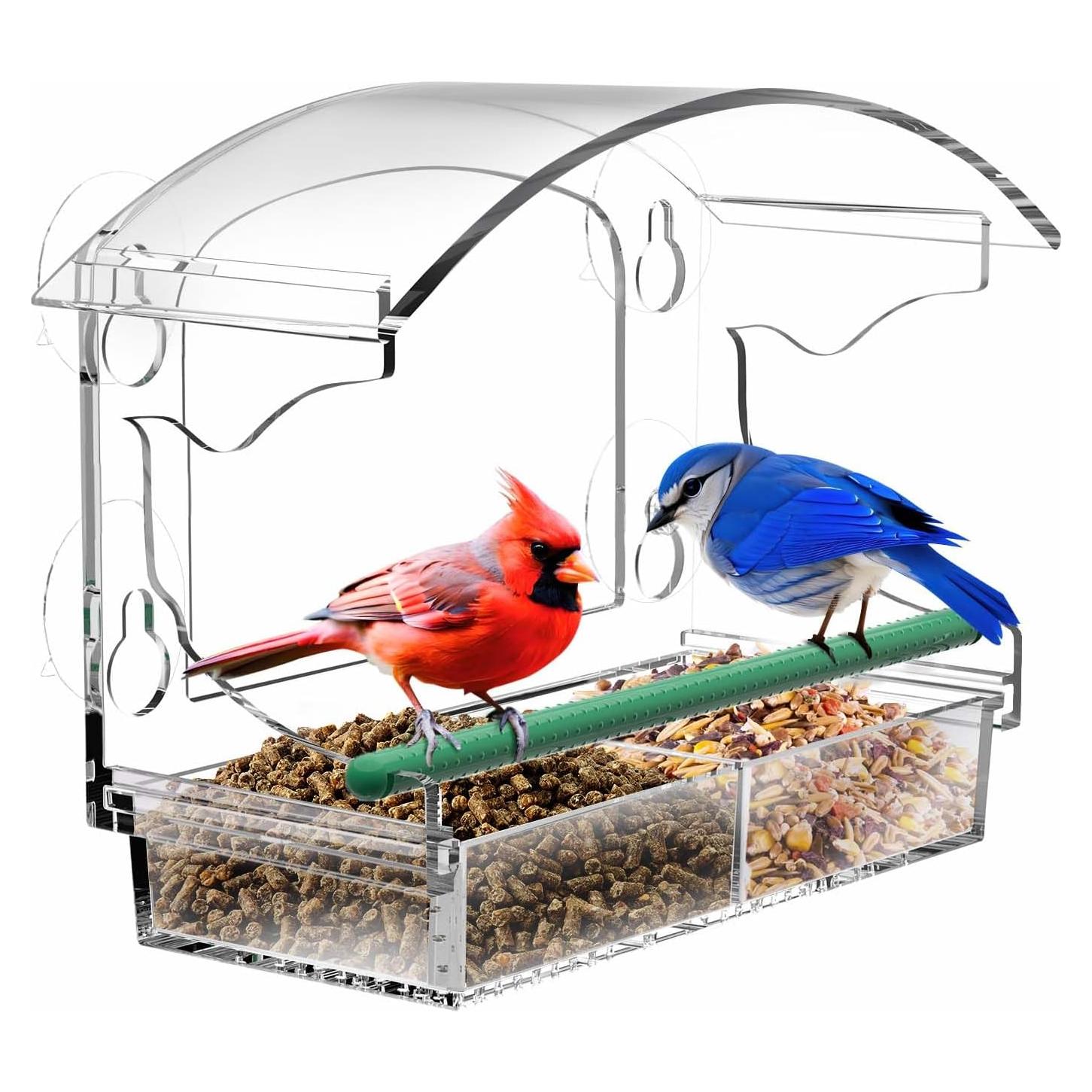 Comedero para Aves de Ventana BPYOT Acrílico Transparente 6.8kg