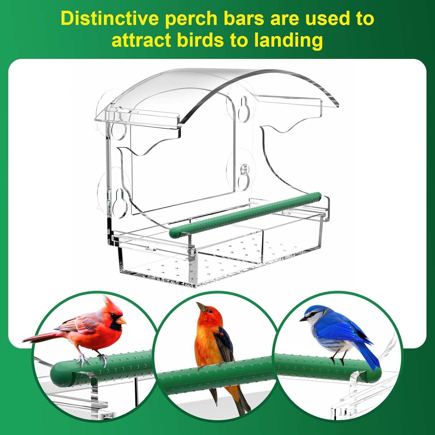 Comedero para Aves de Ventana BPYOT Acrílico Transparente 6.8kg