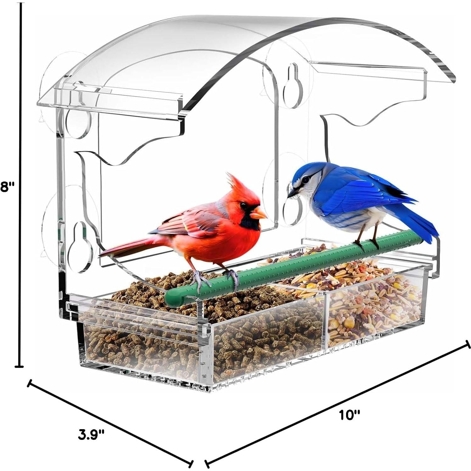 Comedero para Aves de Ventana BPYOT Acrílico Transparente 6.8kg