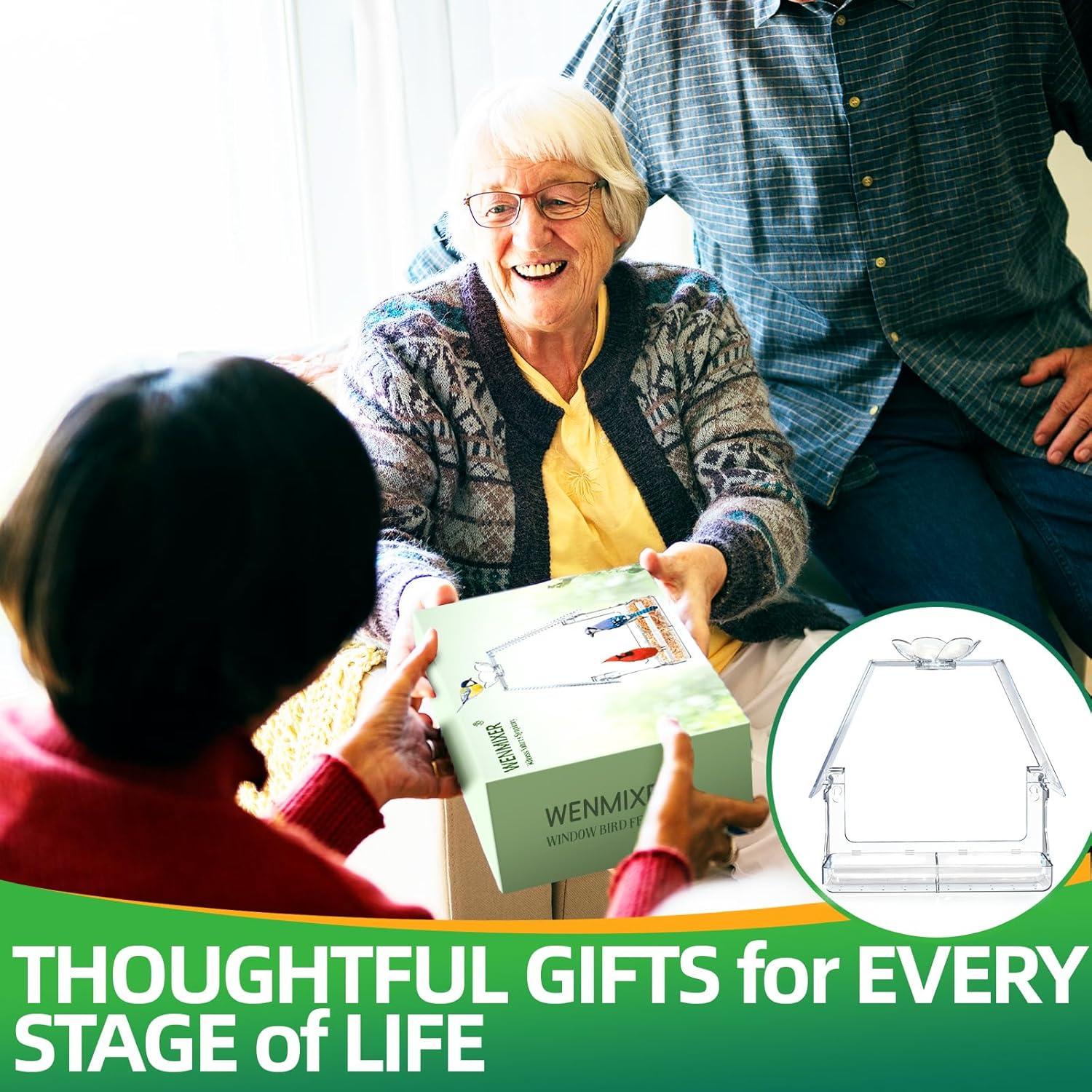 Comedero para Aves de Ventana WENMIXER con Ventosas y Ganchos