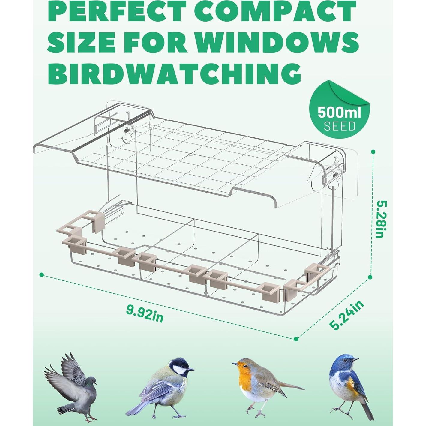 Comedero para Aves LMHOME Transparente 3 Compartimentos 320g