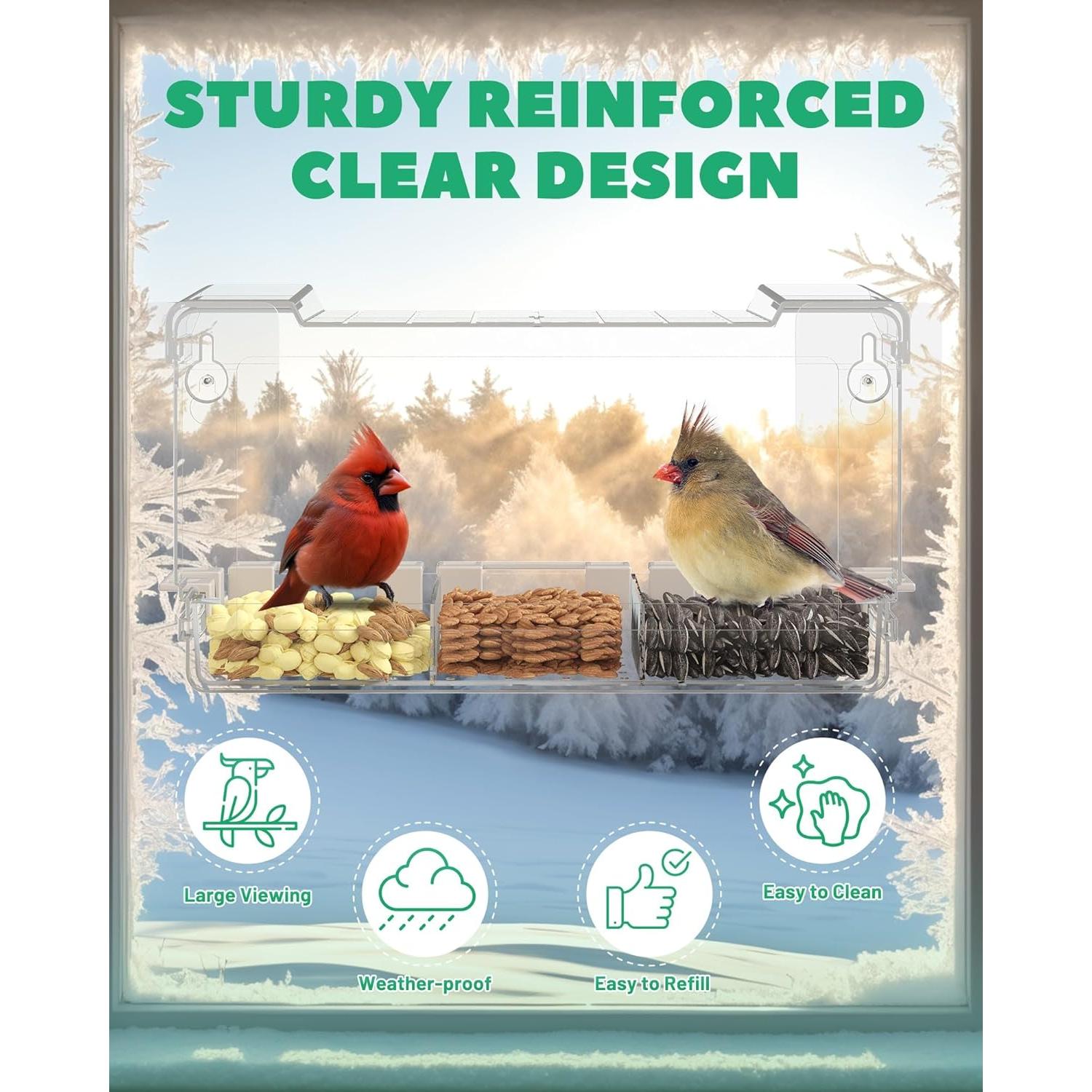 Comedero para Aves LMHOME Transparente 3 Compartimentos 320g