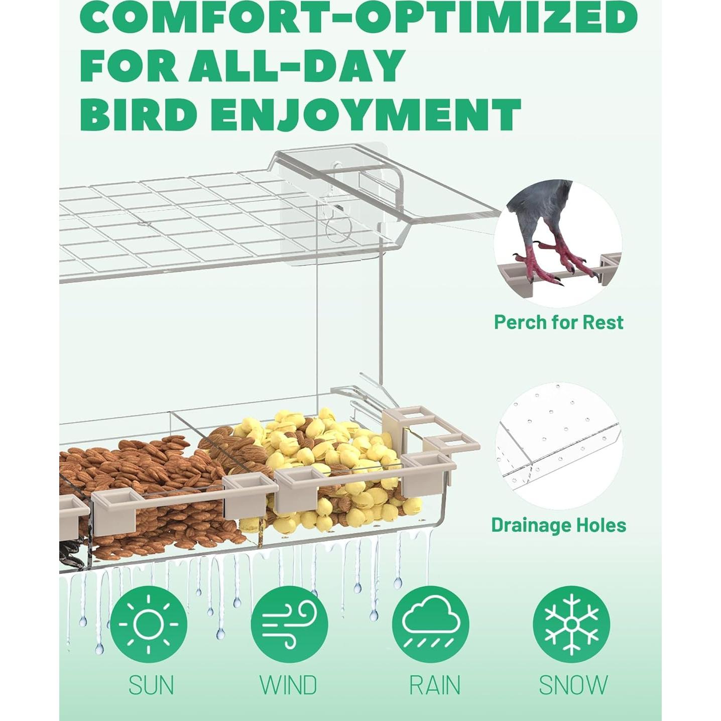 Comedero para Aves LMHOME Transparente 3 Compartimentos 320g