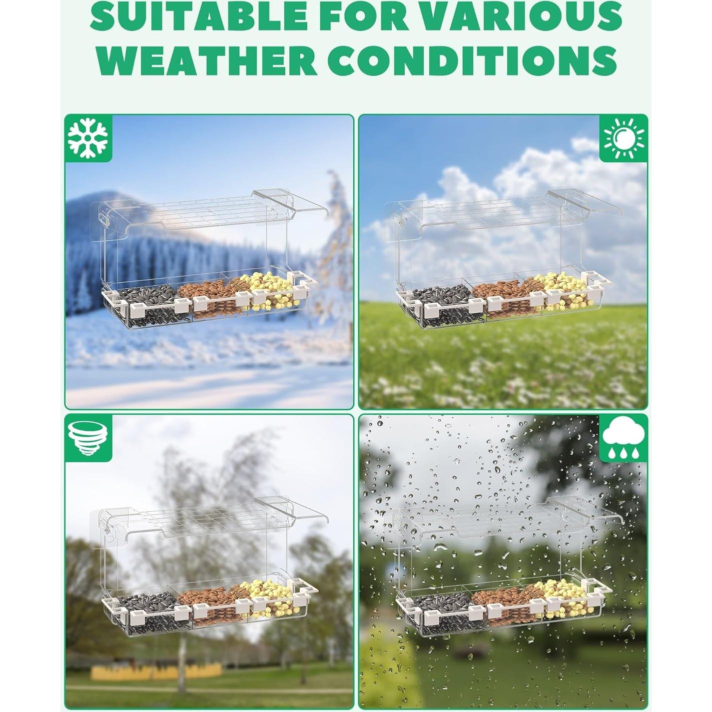 Comedero para Aves LMHOME Transparente 3 Compartimentos 320g