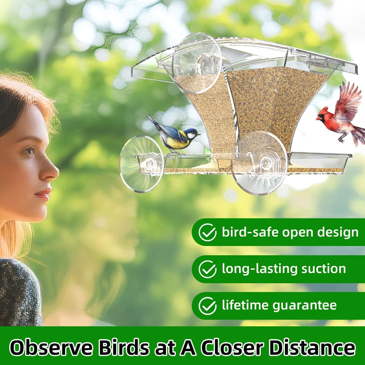 Comedero para Aves de Ventana KRUOO 1.13 kg Impermeable