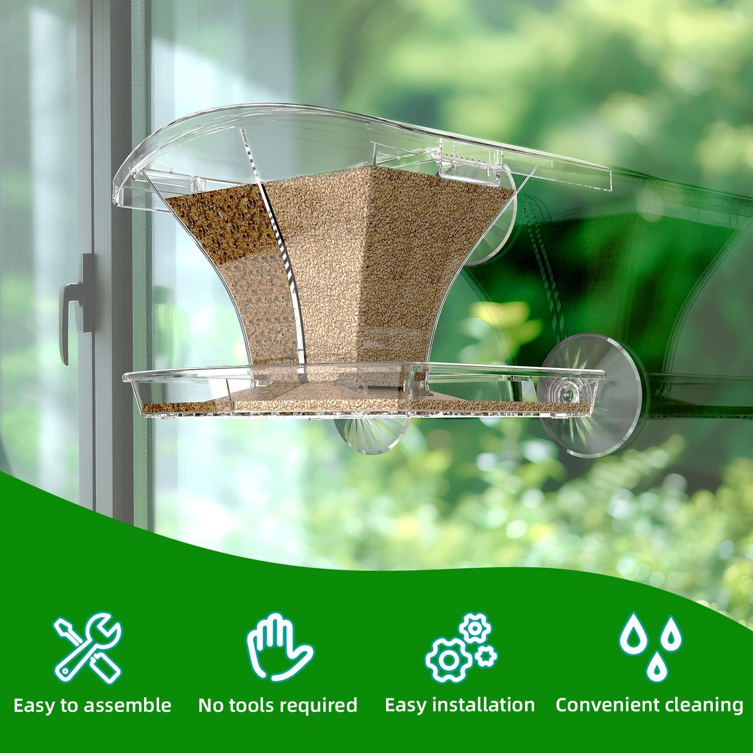 Comedero para Aves de Ventana KRUOO 1.13 kg Impermeable