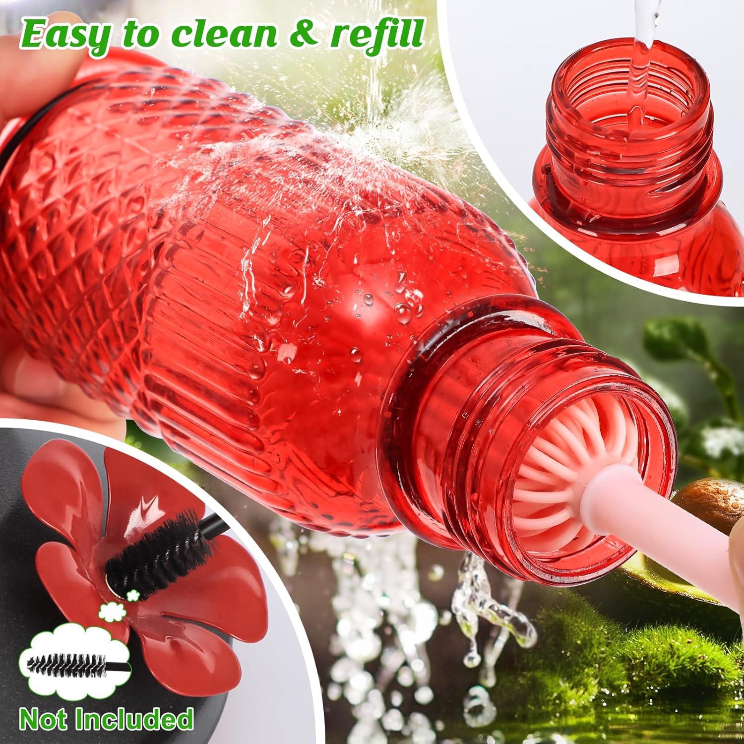 Alimentador de Colibríes de Vidrio Feed Garden 16 oz Rojo