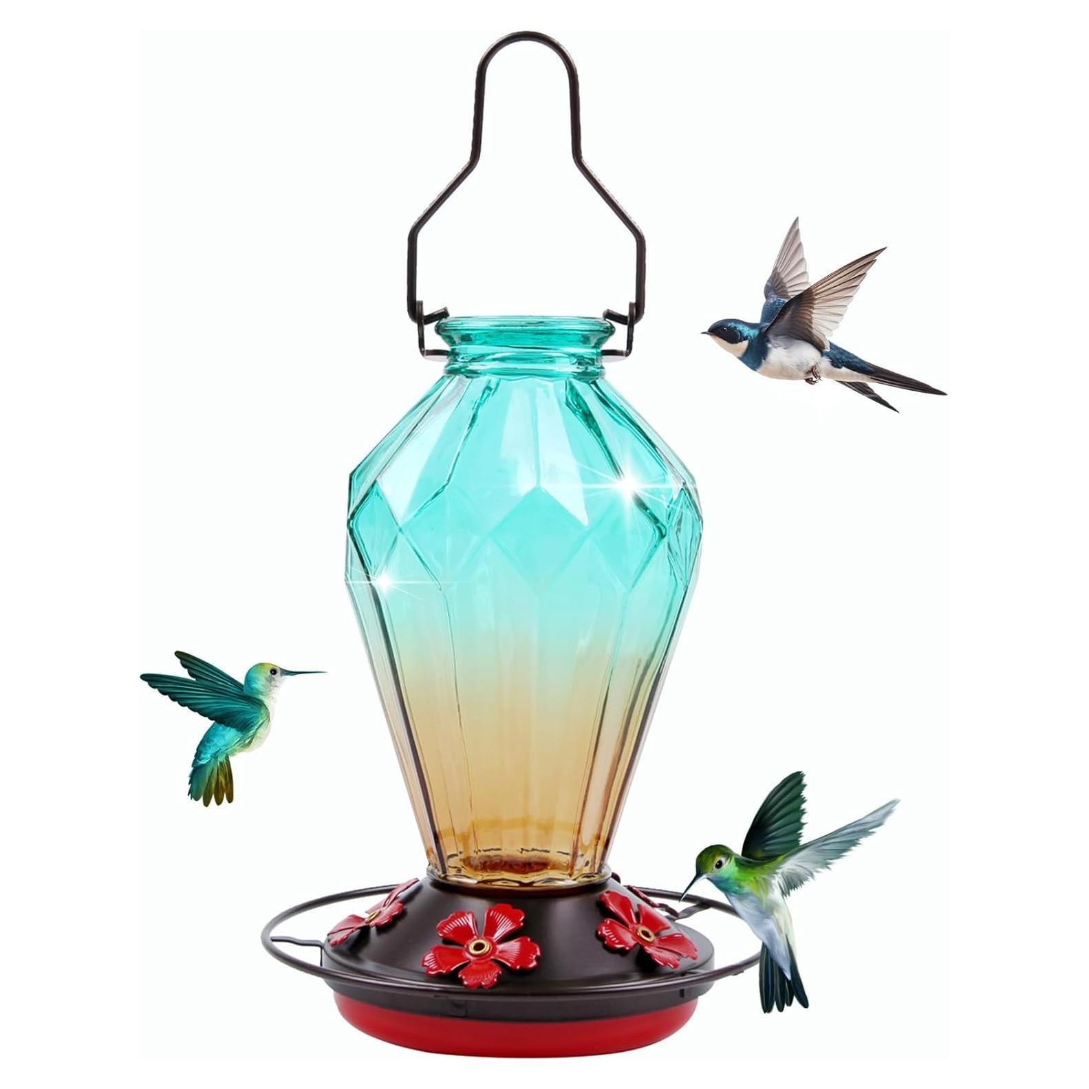 Alimentador de Colibríes MCHBF de Vidrio 25Oz con 5 Puertos