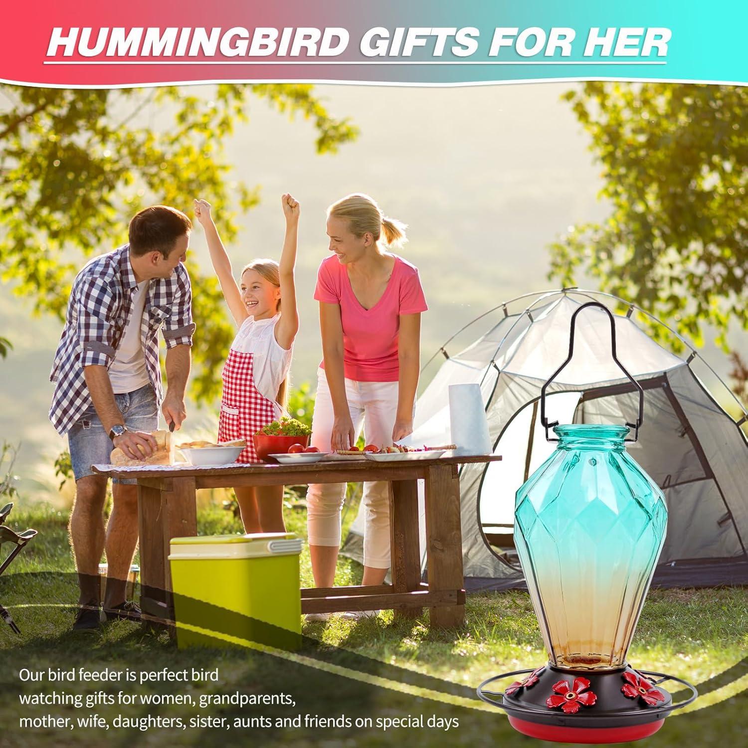 Alimentador de Colibríes MCHBF de Vidrio 25Oz con 5 Puertos