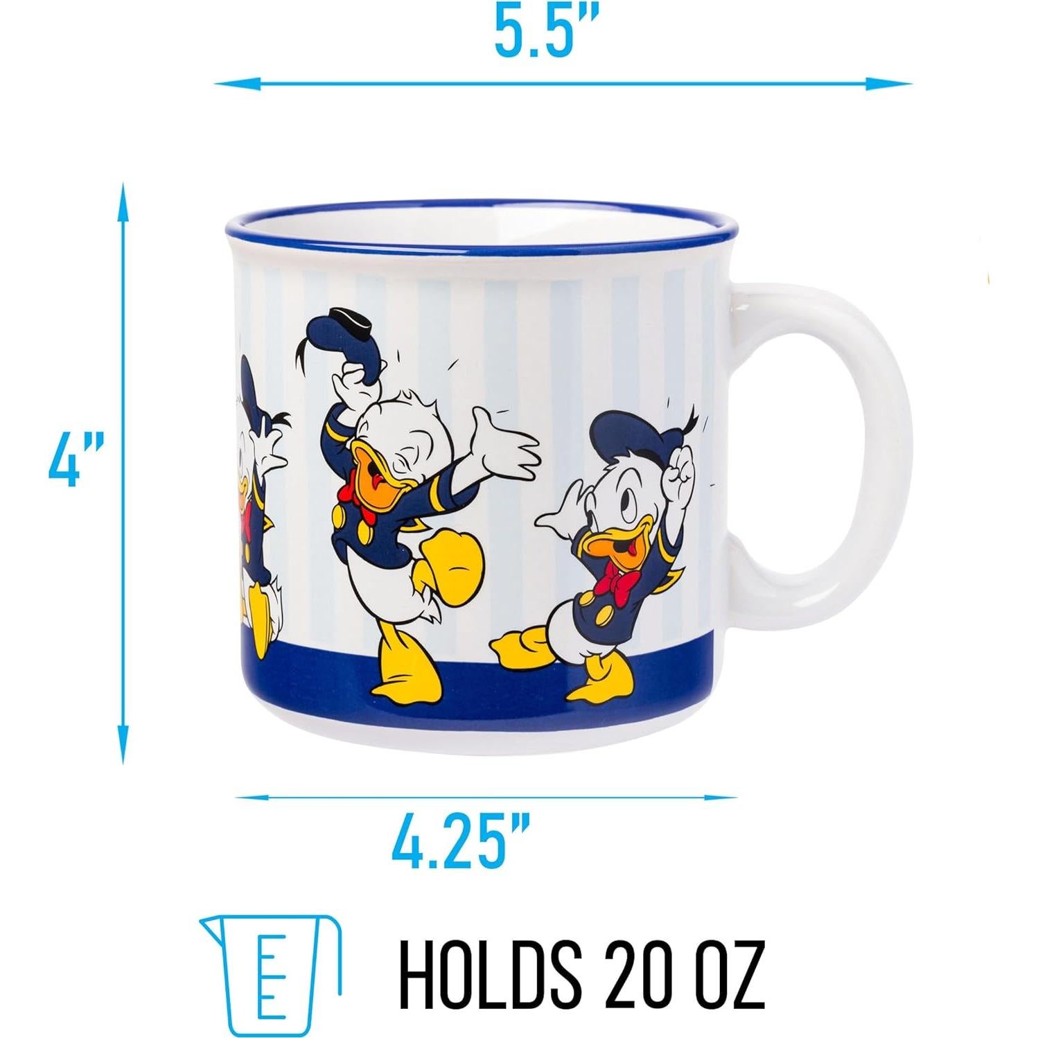 Taza Cerámica Silver Buffalo Pato Donald 590 ml Rayas
