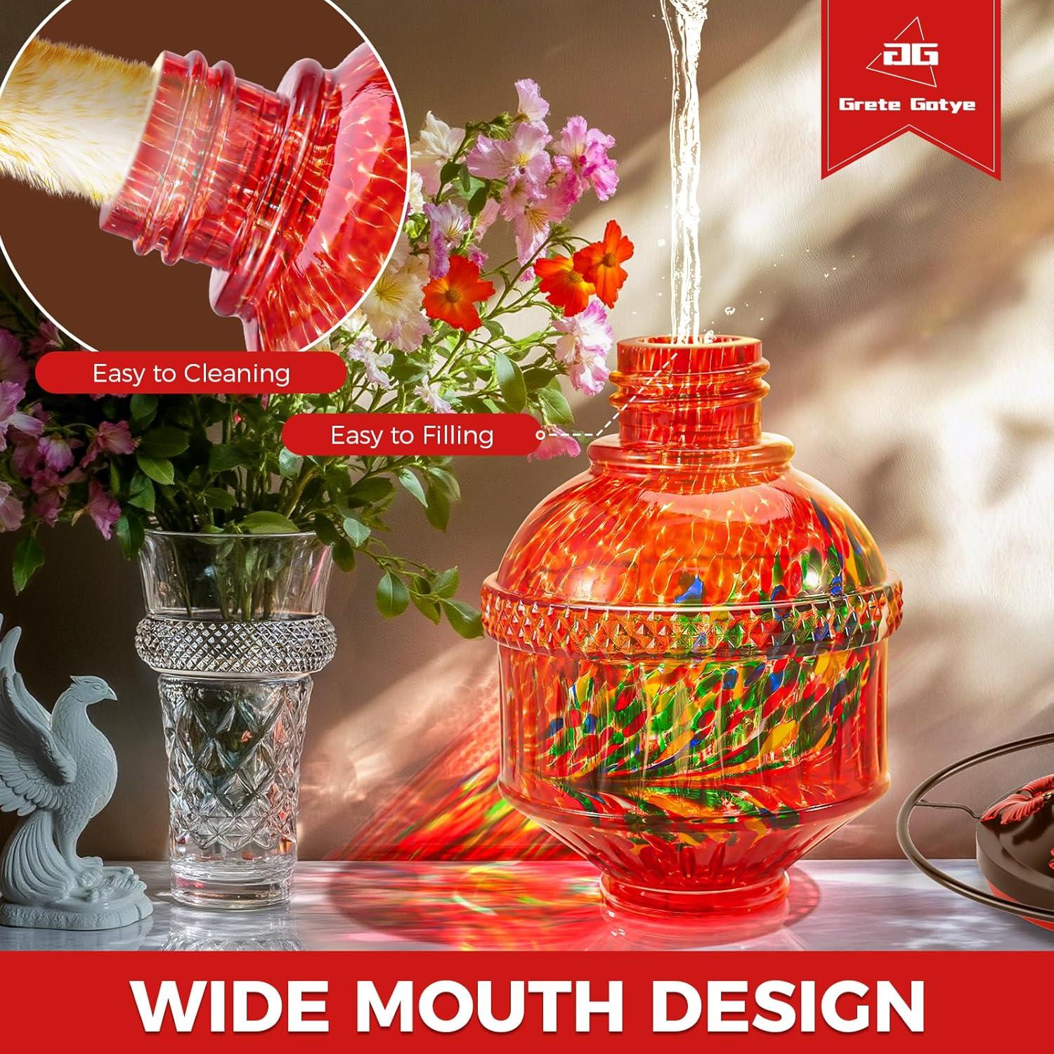 Alimentador de Colibríes de Vidrio Grete Gotye 709 ml Rojo