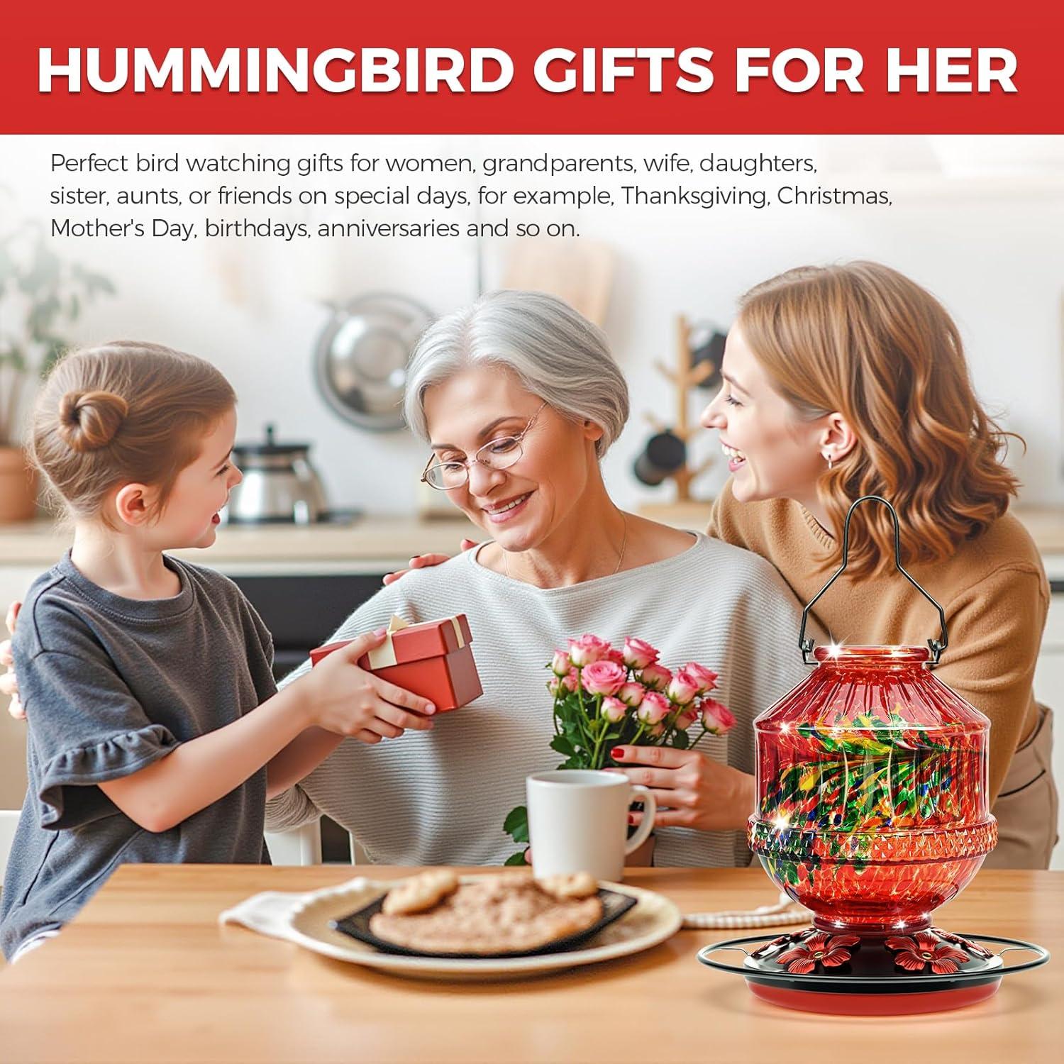 Alimentador de Colibríes de Vidrio Grete Gotye 709 ml Rojo