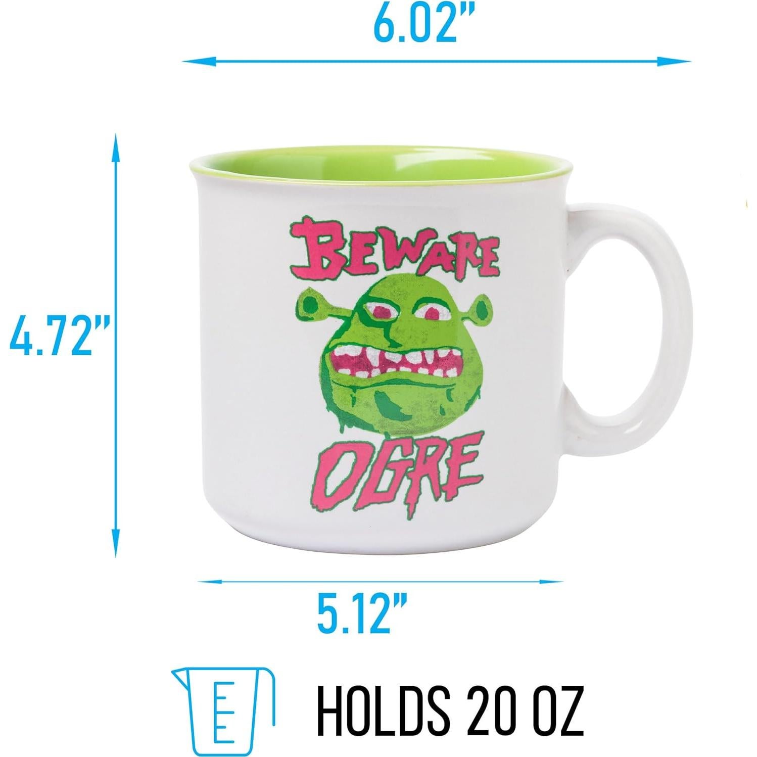 Taza Cerámica Silver Buffalo Shrek Cuidado Ogre 591 ml