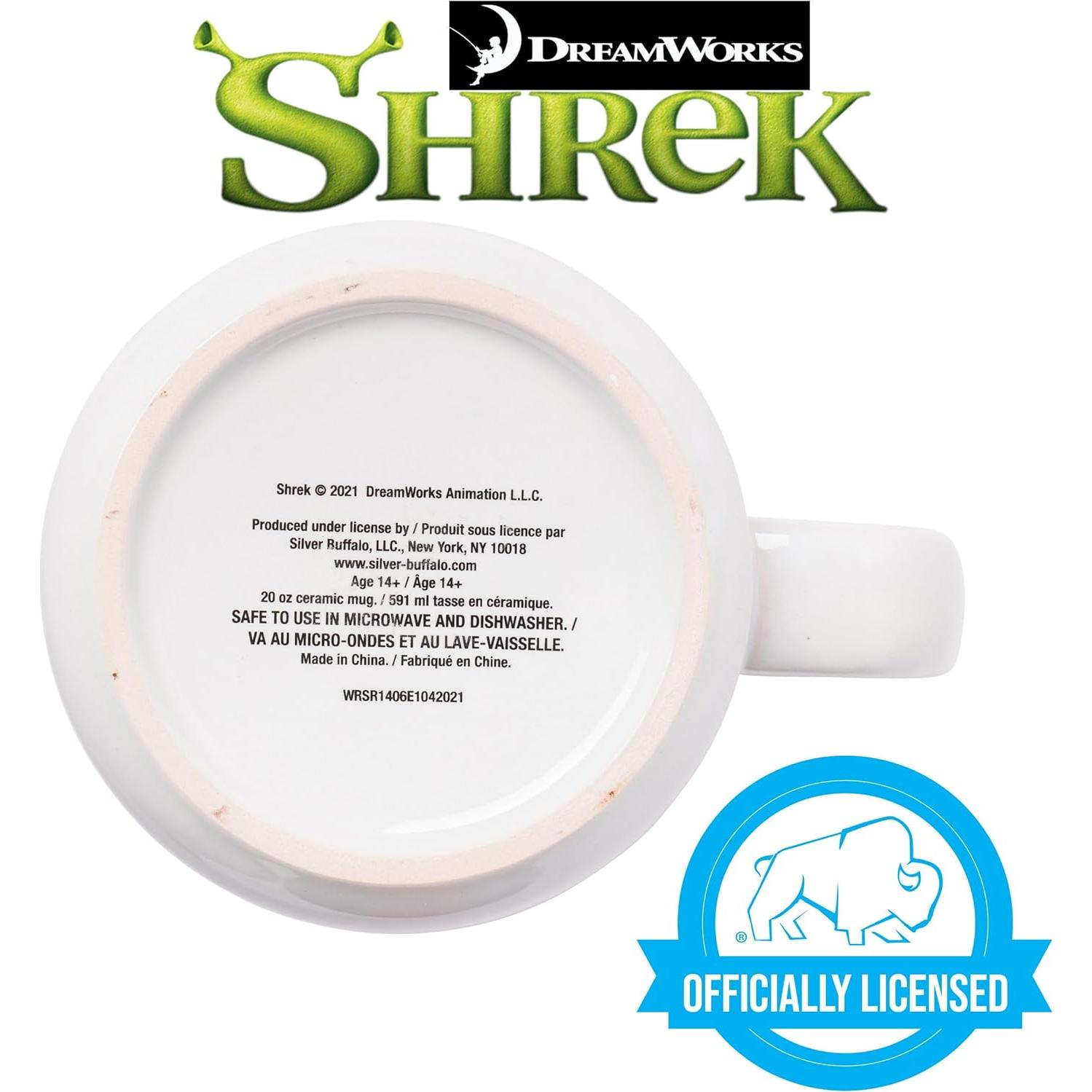 Taza Cerámica Silver Buffalo Shrek Cuidado Ogre 591 ml