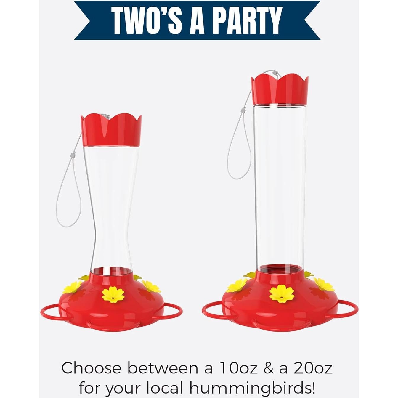 Alimentador de Colibríes MEKKAPRO 296 ml Vidrio Rojo Colgante